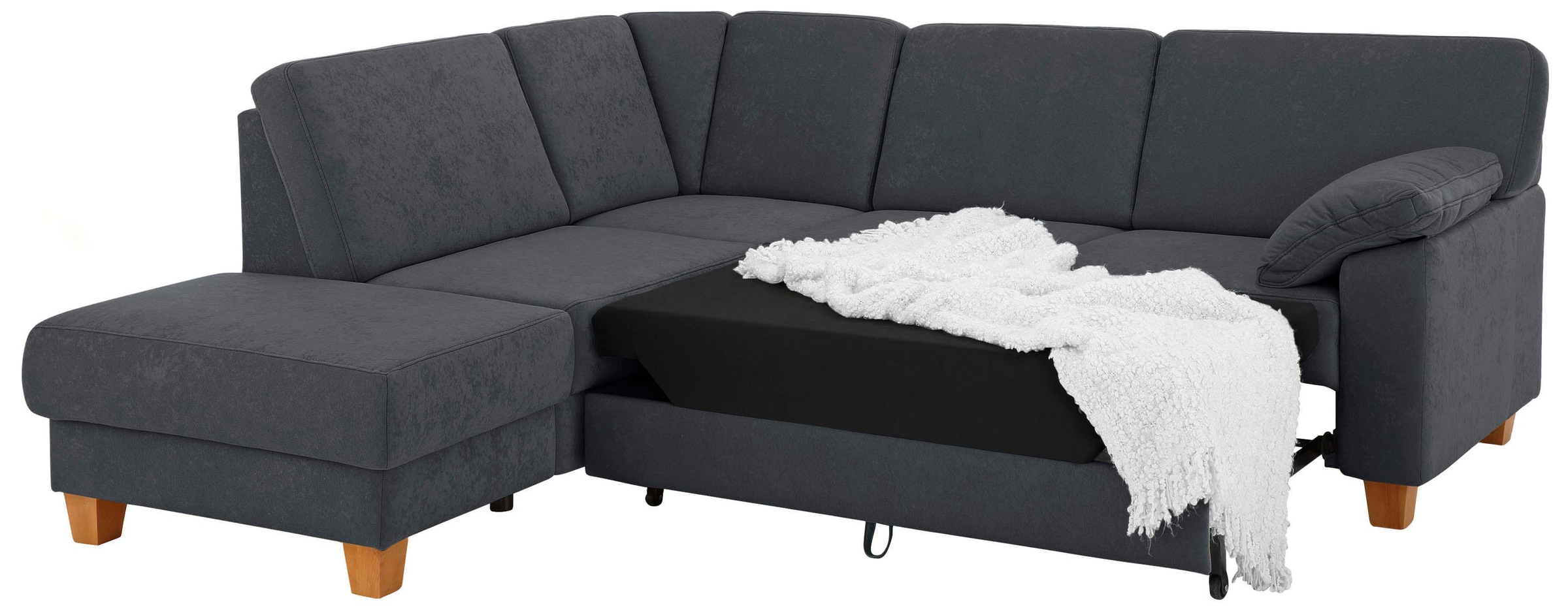 Home affaire Ecksofa »Belfort L-Form«, mit Federkern, wahlweise mit Bettfunktion und Stauraum