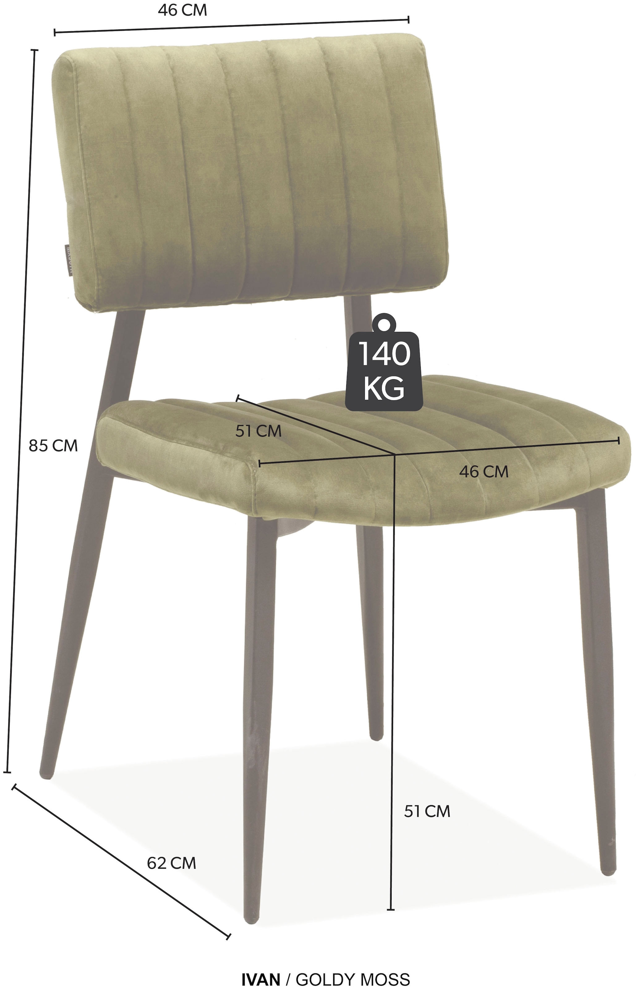 OMG Design Esszimmerstuhl »Ivan«, (Set), 1 St., Stoff, pflegeleichter Samtvelour Bezug, Küchenstuhl