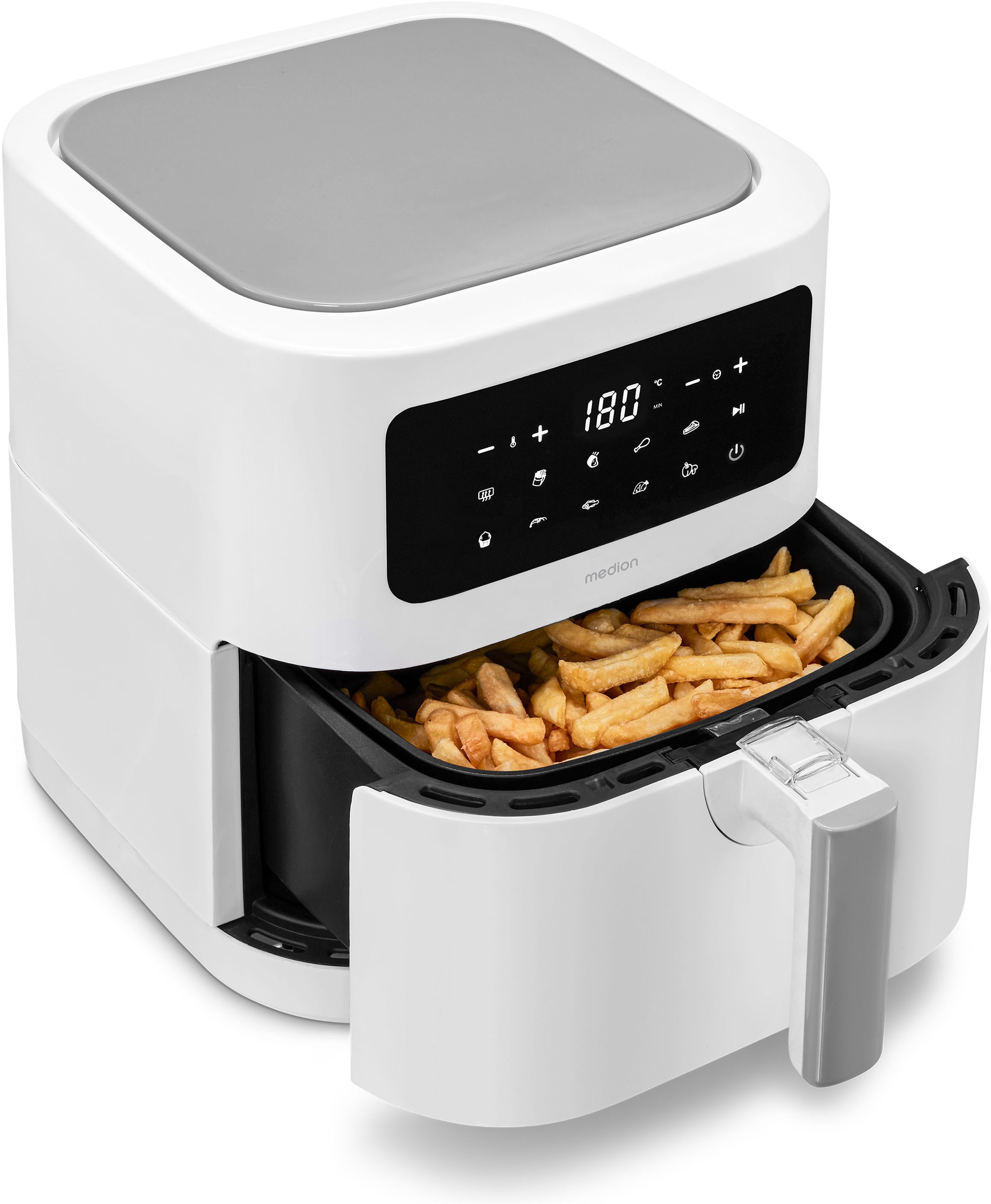 Medion® Heißluftfritteuse »MD11740  E40 XL, Nutzinhalt 5,2 L; Korb in Korb«, 2000 W, digitales Bedienfeld, 9 Automatikprogramme
