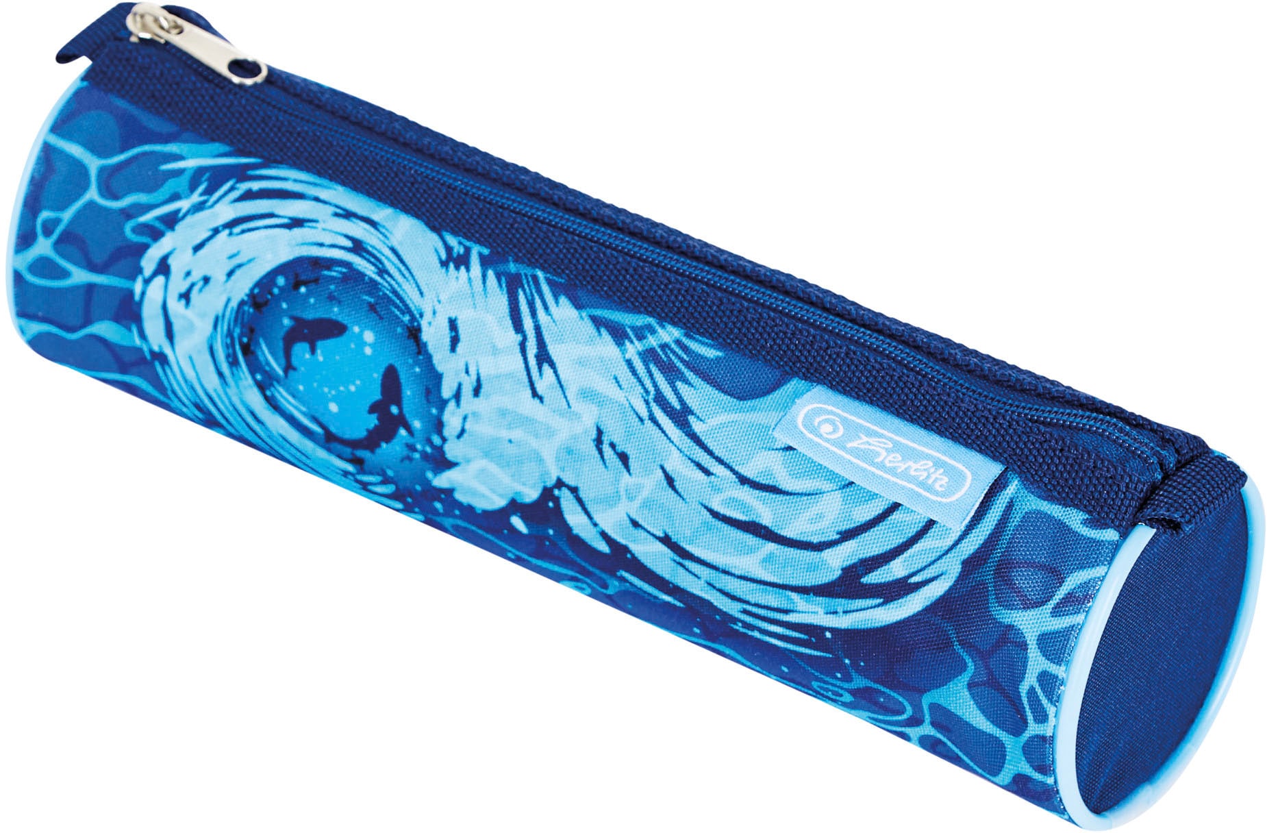 Herlitz Schulranzen »Loop Plus, Blue Shark«, Floureszierende Flächen-reflektierende Streifen auf den Schultergurten-Reflektoren