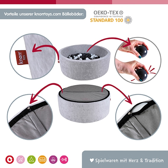 Knorrtoys® Bällebad »Soft, Grey«, mit 300 Bällen creme/Grey/rose; Made in Europe