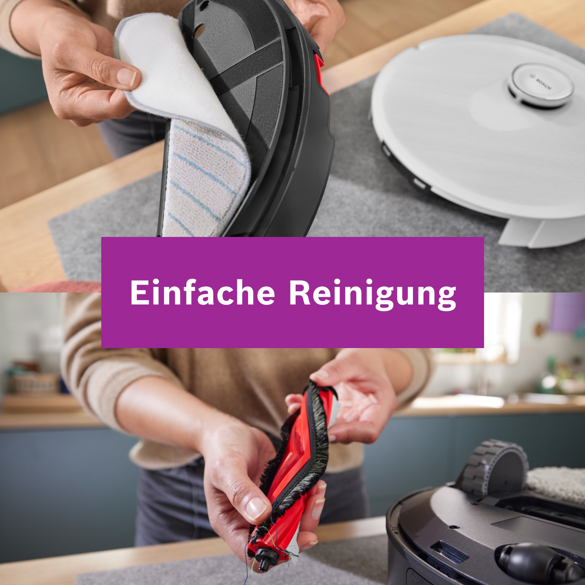 BOSCH Saugroboter »Spotless BCRD2W, Saugroboter mit Wischfunktion, 11.000 Pa Saugkraft« Trocken-Servicestation, Infrarot Navigation, Carbon Bürste
