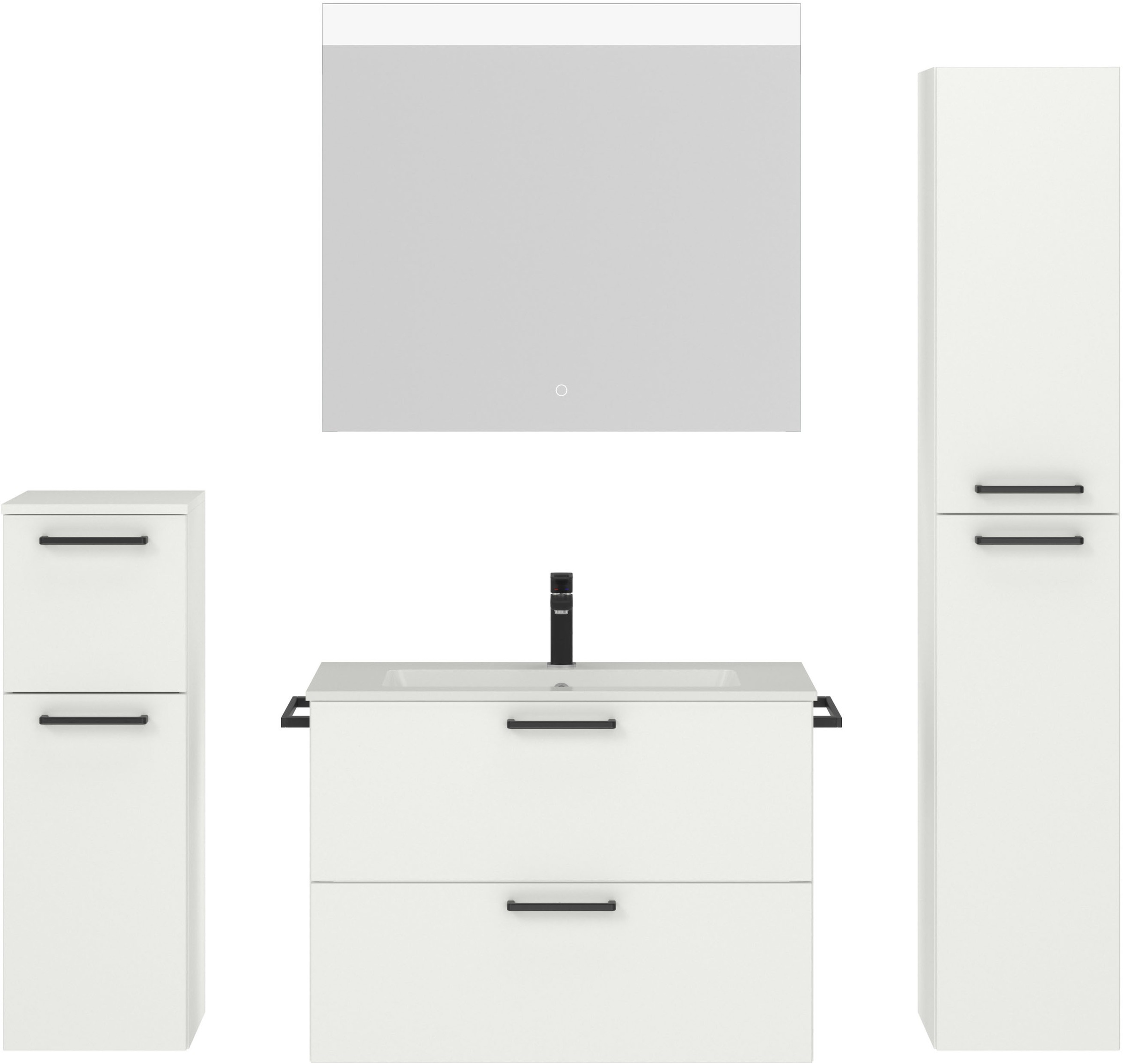 nobilia® Badmöbel-Set »Tolvina« vormontiert, mit Soft-Close, 4 Stk. tlg. in günstig online kaufen