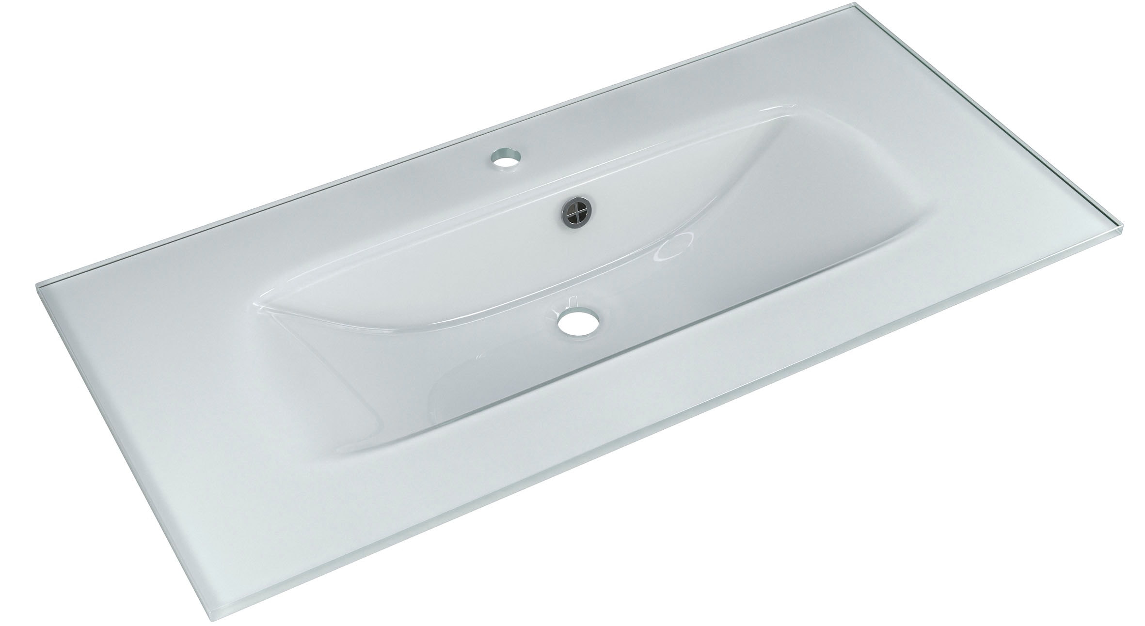 Saphir Badmöbel-Set »Trentino 2-teilig Glas-Waschtisch, Spiegelschrank mit LED-Leuchte«, (3 St.), Badmöbel-Set 107cm breit, inkl. Türdämpfer, 3 Türen, 2 Auszügen