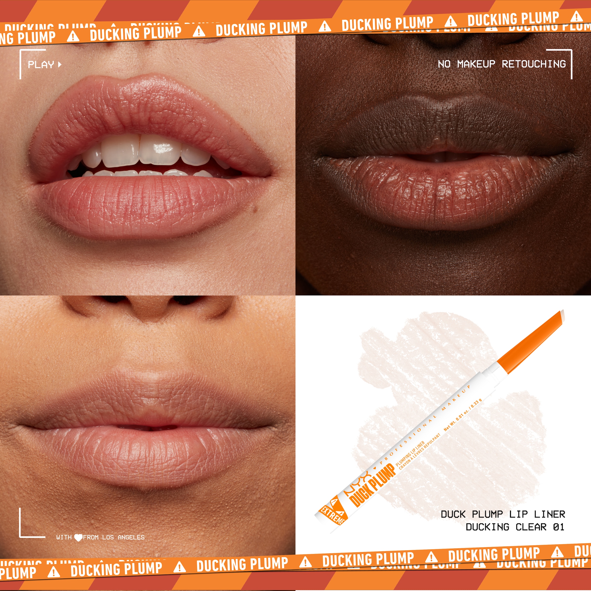 NYX Lippenstift »Professional Makeup Duck Plump Plumping Lip Liner Lippenkonturenstift«, Transparent, polstert die Lippen natürlich auf, angeschrägte Spitze.