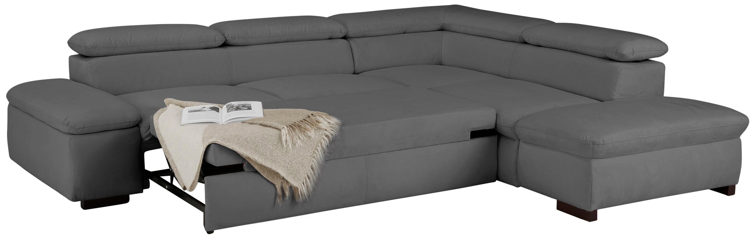 Home affaire Ecksofa »Alberto L-Form«, mit Kopfteilverstellung, wahlweise mit Bettfunktion