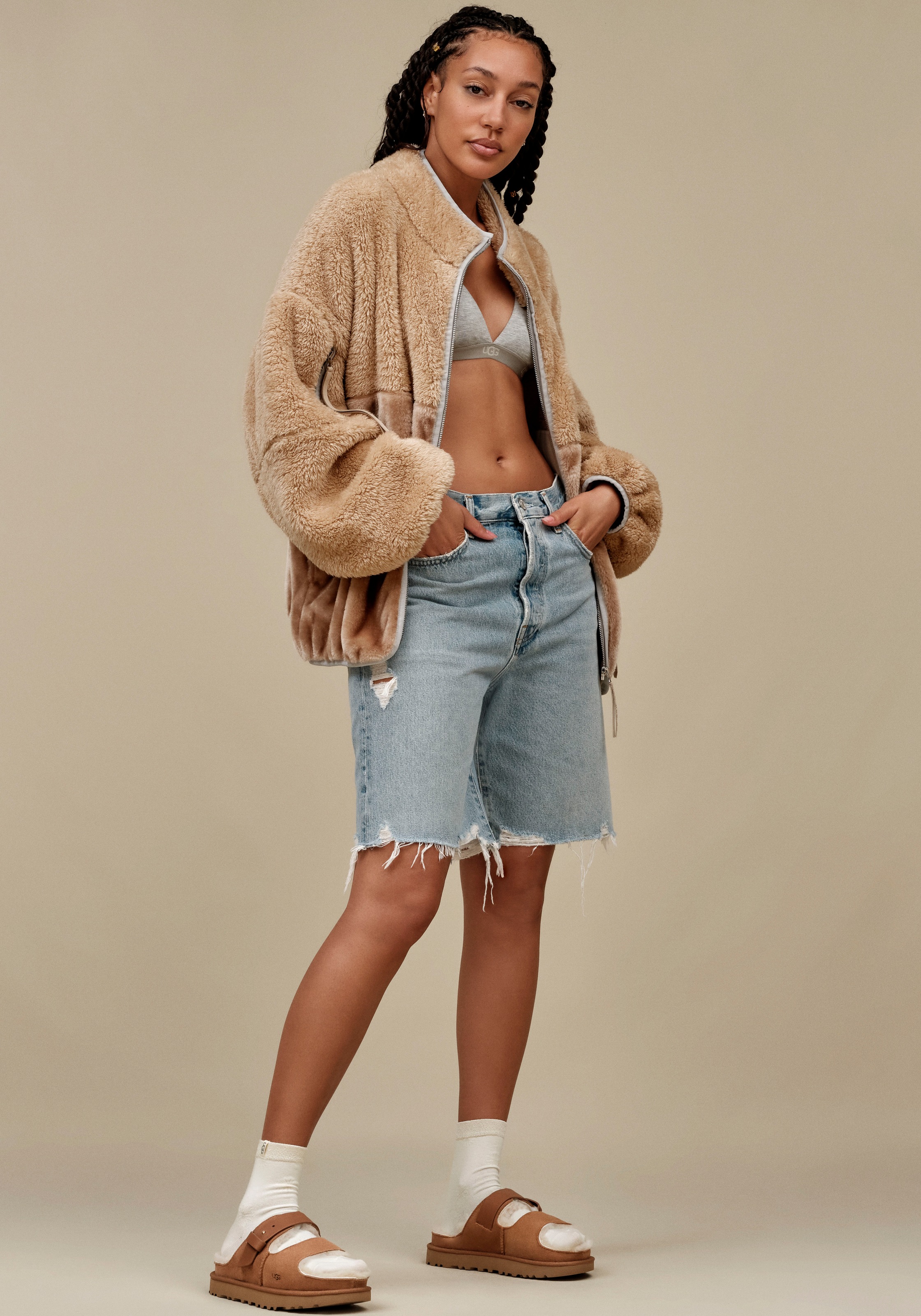 UGG Plüschjacke »Marlene Sherpa Jacket II«, aus flauschigem Kunstfell