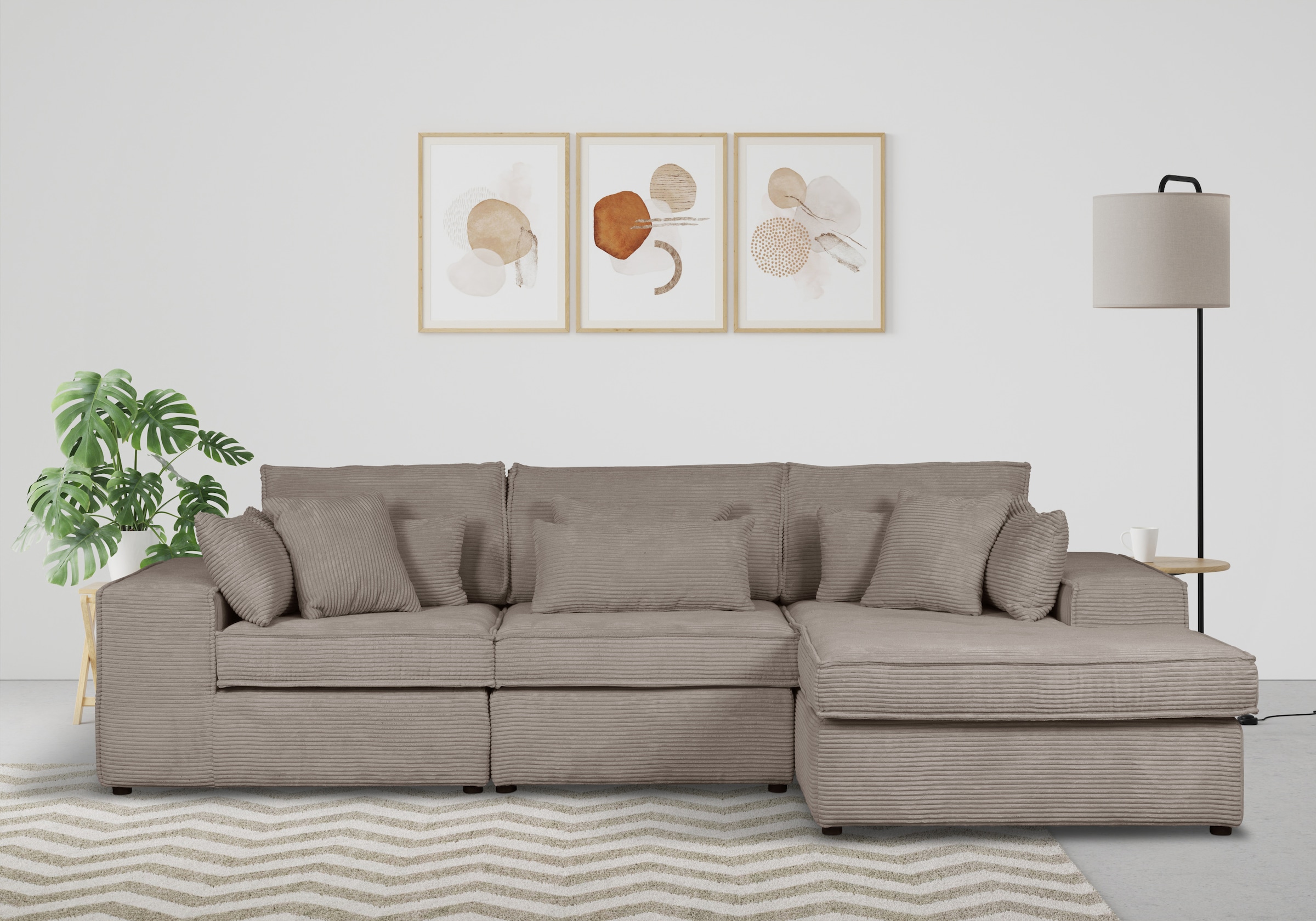 OTTO home Ecksofa »Florid L-Form« 3 Teile, bestehend aus Modulen, viele Bez günstig online kaufen