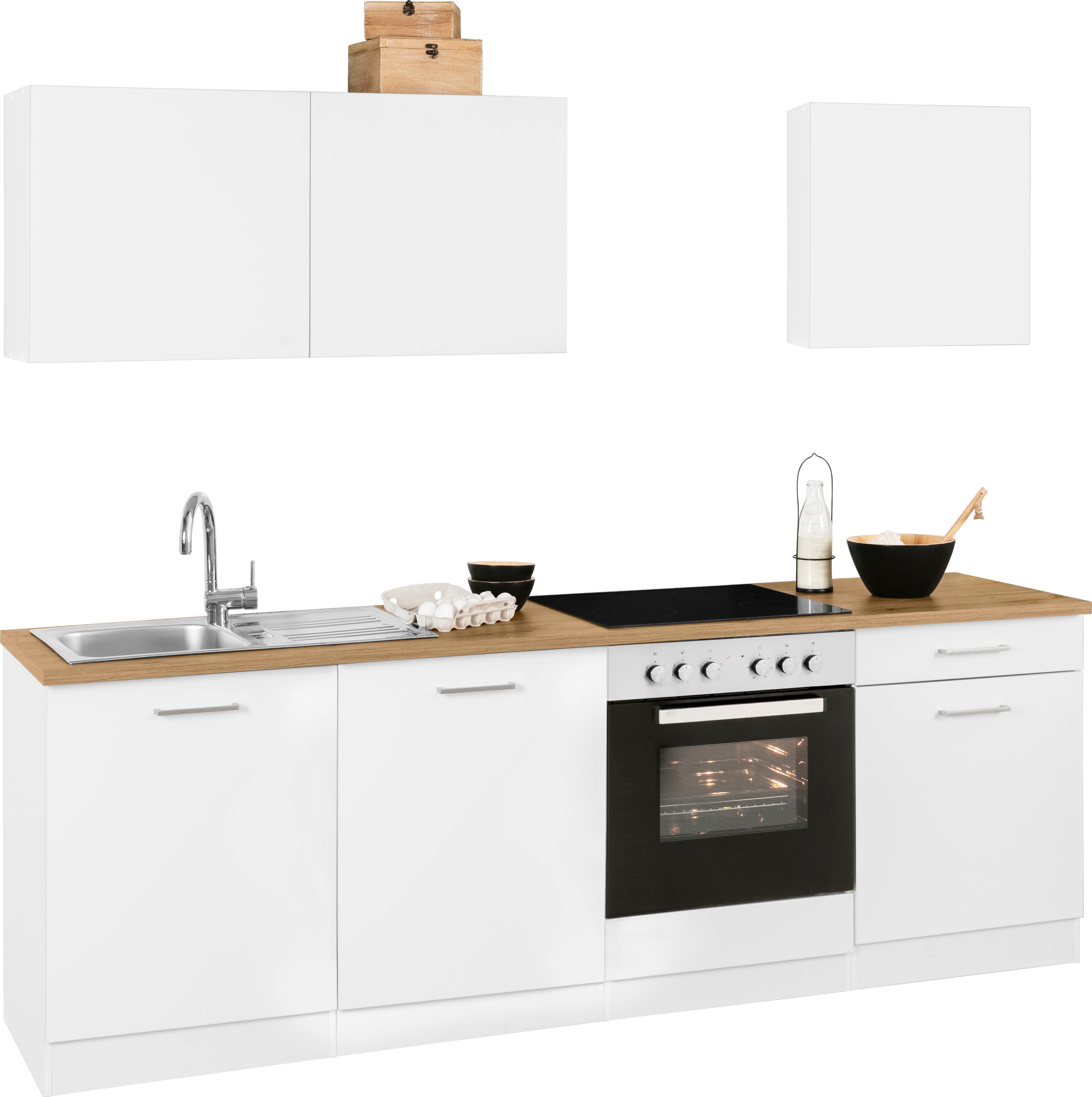 KOCHSTATION Küchenzeile »KS-Kehl«, ohne E-Geräte, Breite 240 cm