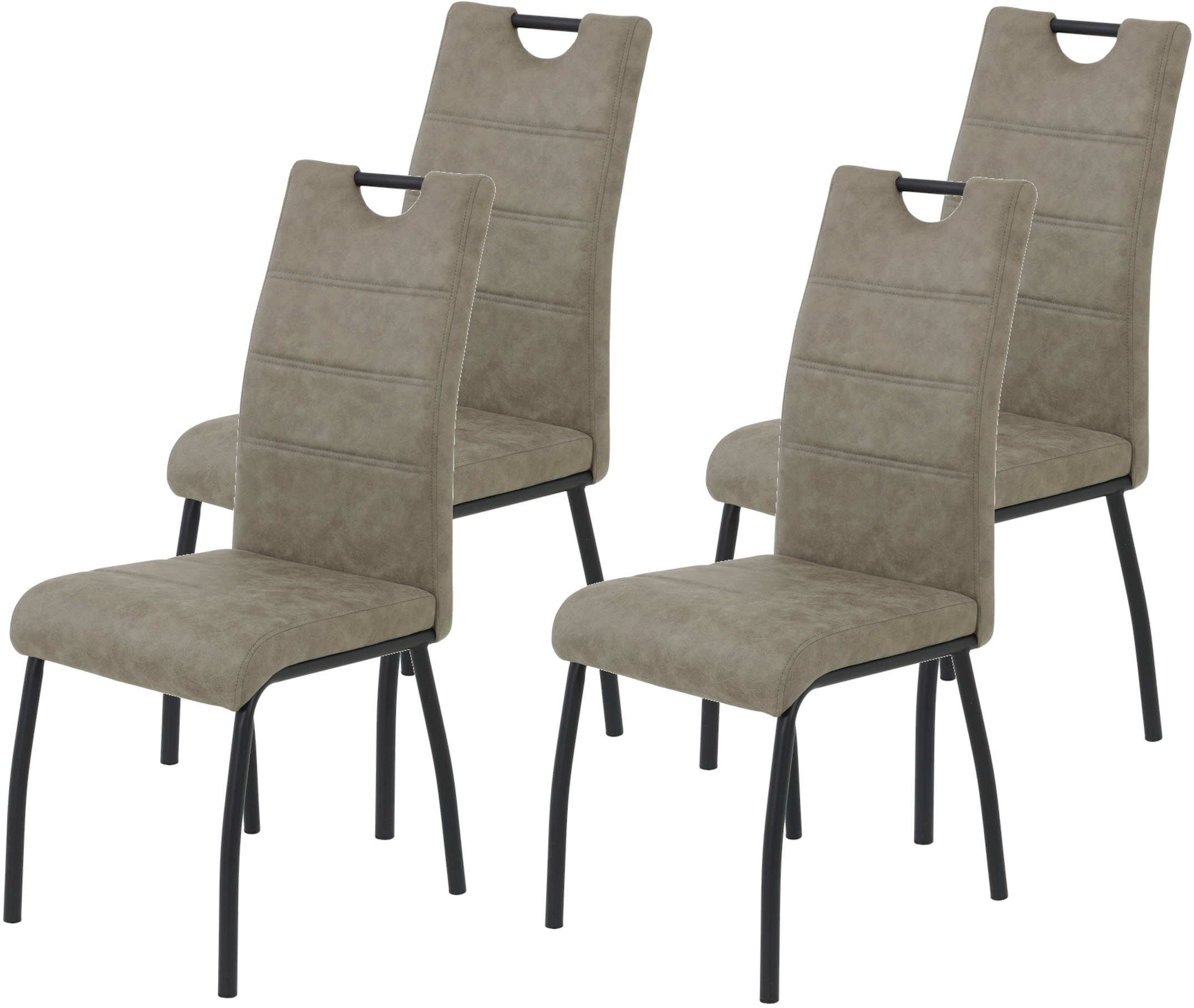 HELA 4-Fußstuhl »PETRA«, (Set), 4 St., Vierfußstuhl; Vintage Optik; mit Gri günstig online kaufen