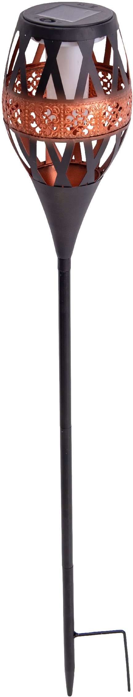 näve LED Gartenfackel »Flame Light«, 1 flammig, LED Solar Deko,incl. 24x LED´s 0,05W,Farbe: rost / schwarz