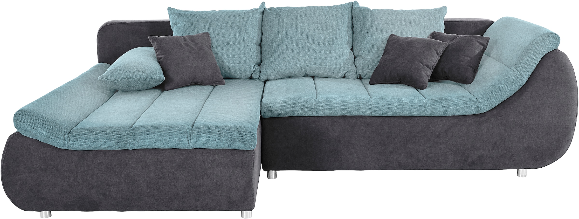 INOSIGN Ecksofa »Imola, elegant und modern, aktuelle Steppung im Sitz, bequem, L-Form«, frei im Raum stellbar, wahlweise mit Bettfunktion und Bettkasten