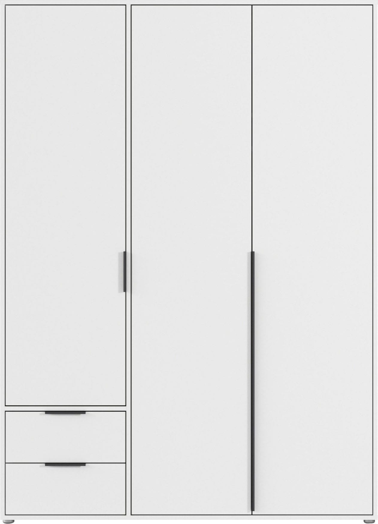 rauch Drehtürenschrank »Kleiderschrank Schrank Garderobe Wäscheschrank NAGATA viel Stauraum«, (in 3 verschiedenen Ausstattungen BASIC/CLASSIC/PREMIUM), mit Schubladen sowie Stangengriffen TOPSELLER MADE IN GERMANY