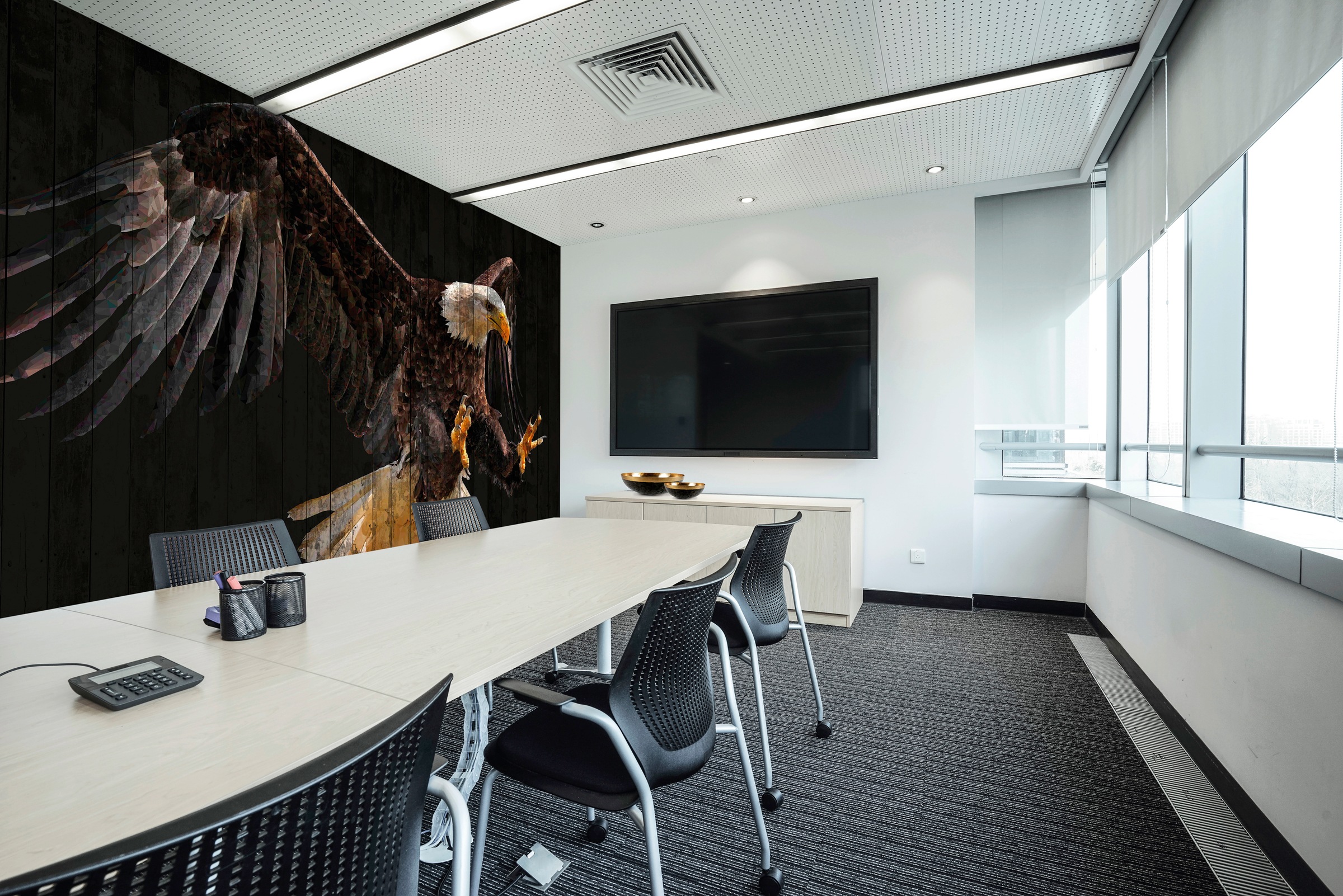 Architects Paper Fototapete »Atelier 47 Polygon Eagle 2« Holz glatt Vlies, günstig online kaufen