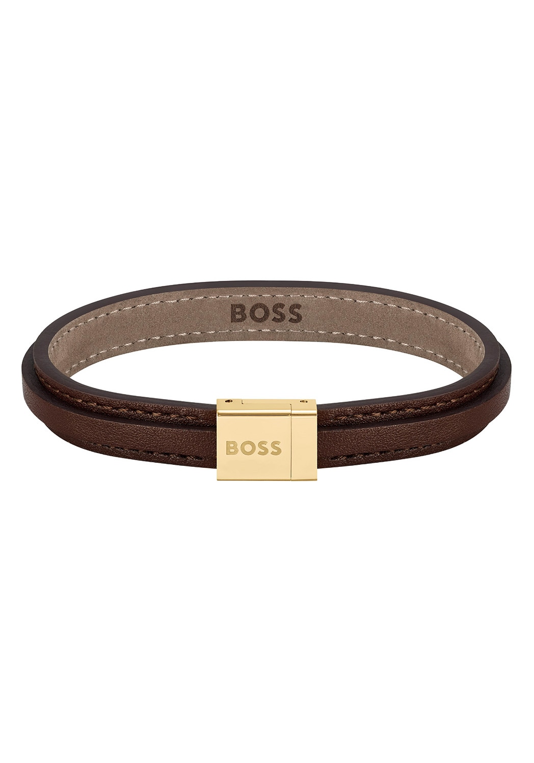 BOSS Armband »Schmuck Edelstahl Armschmuck Lederarmband GROVER«