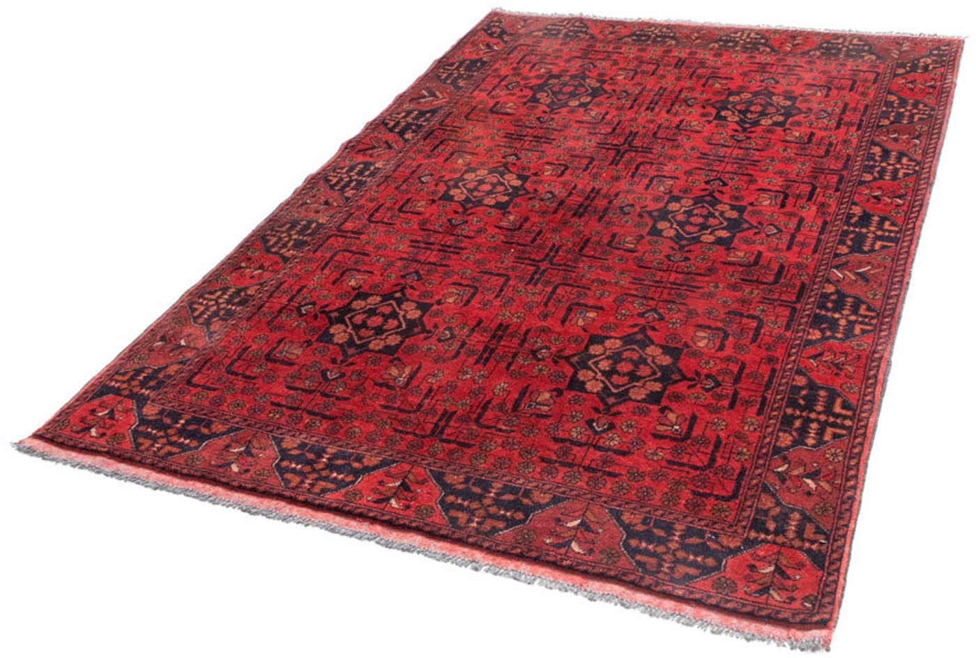 morgenland Wollteppich »Khal Mohammadi Durchgemustert Rosso 193 x 129 cm«,  rechteckig, Handgeknüpft bequem und schnell bestellen