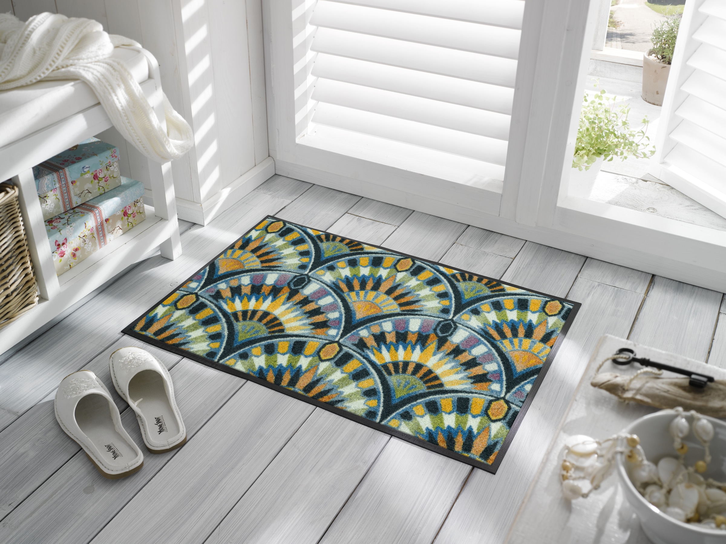 wash+dry by Kleen-Tex Fußmatte »und Läufer Feather Arc« rechteckig 7 mm Höhe