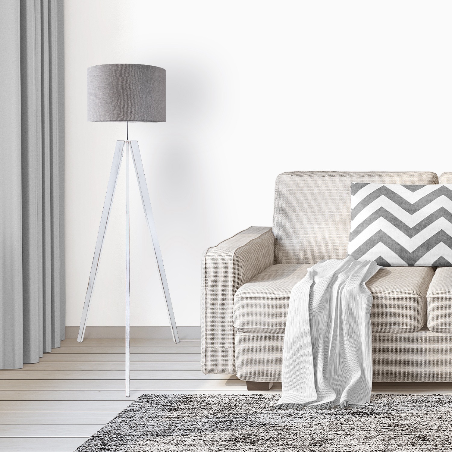Paco Home Stehlampe »Canvas uni Color«, 1 flammig, Leuchtmittel E27   ohne günstig online kaufen