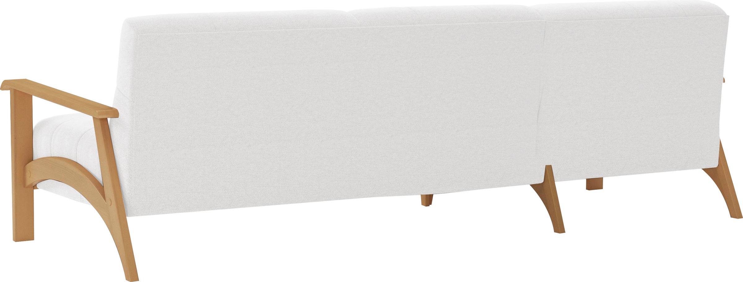 sit&more Ecksofa »Billund L-Form«, Armlehnen aus eichefarbigem Buchenholz, verschiedene Bezüge und Farben