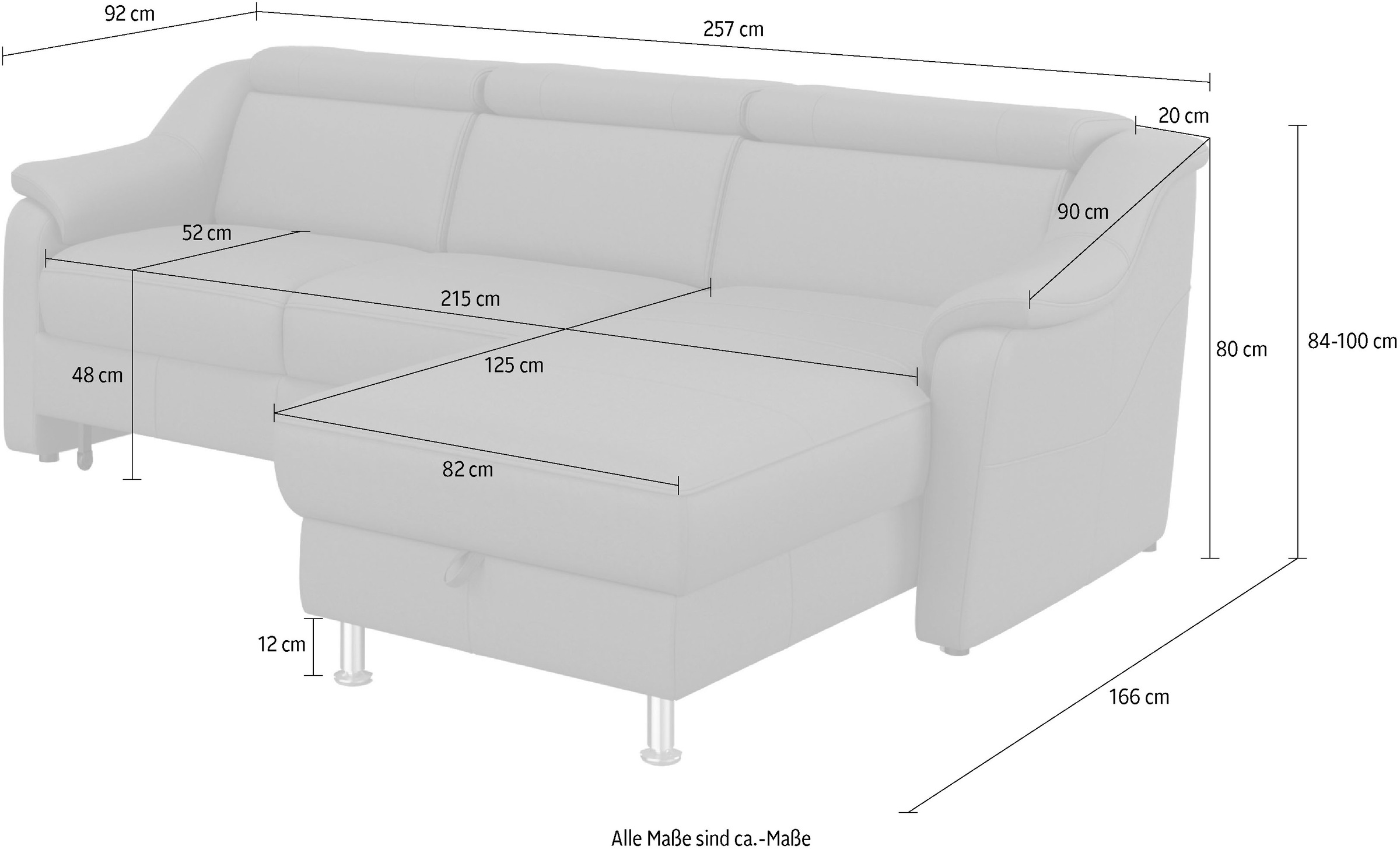 sit&more Ecksofa »Freetown L-Form«, inklusive Kopfteilverstellung und komfortablem Federkern