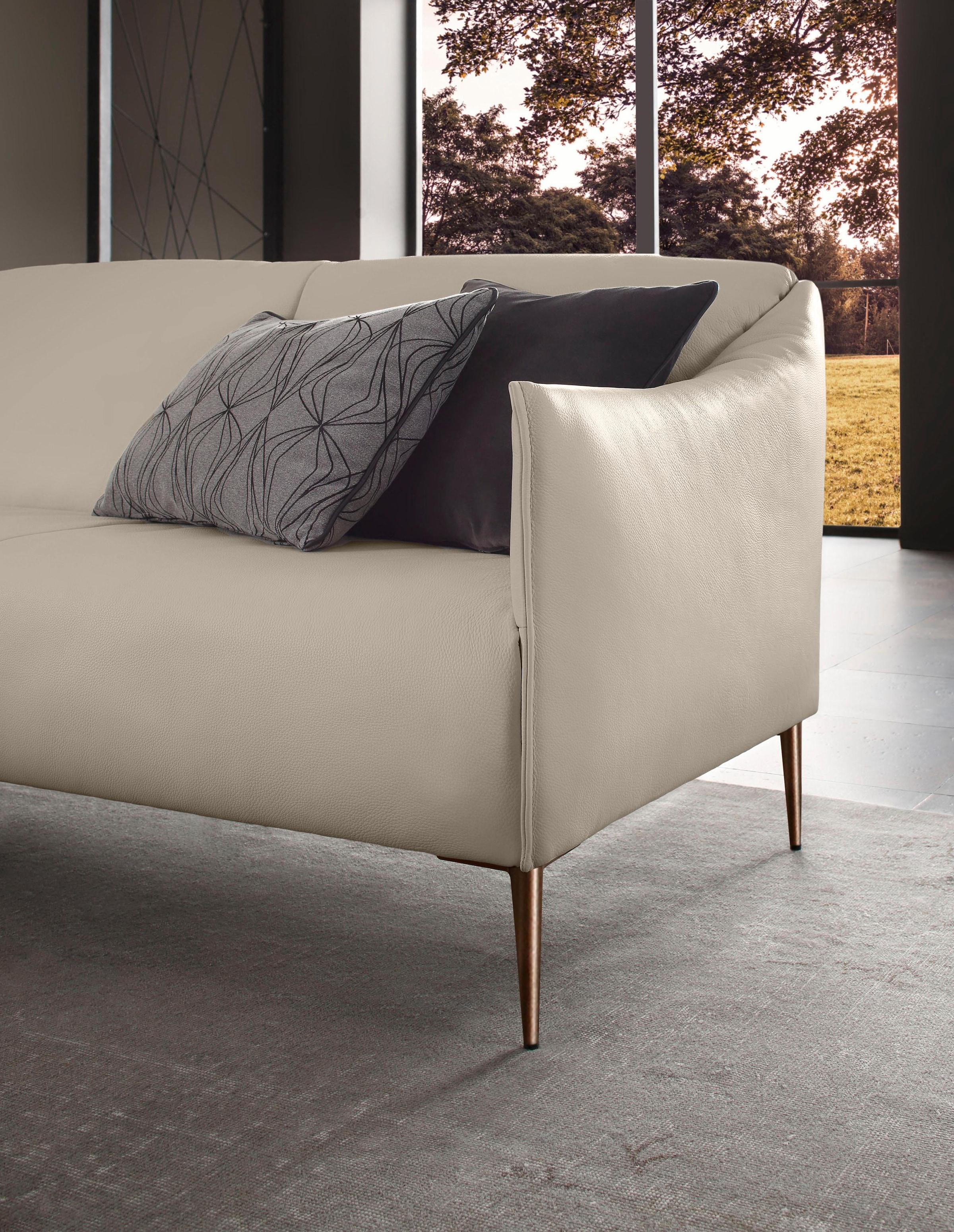 W.SCHILLIG 3-Sitzer »sally« mit Metallfüßen in Bronze pulverbeschichtet, Breite 224 cm