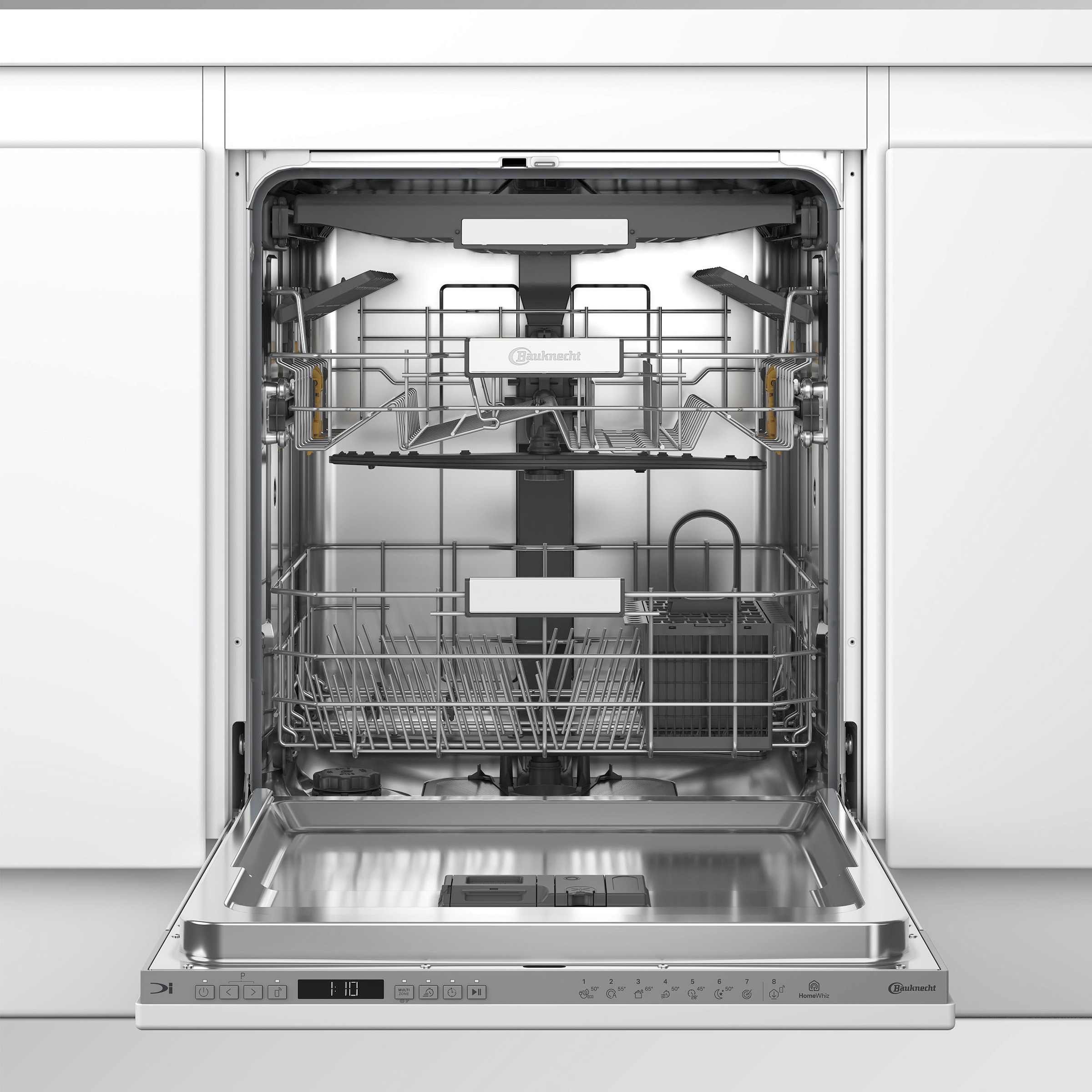 BAUKNECHT vollintegrierbarer Geschirrspüler »OBIC Ecosilent2 8650« 8,9 l 14 tlg. Maßgedecke ActiveDry – automatische Türöffnung, 2+2 Herstellergarantie