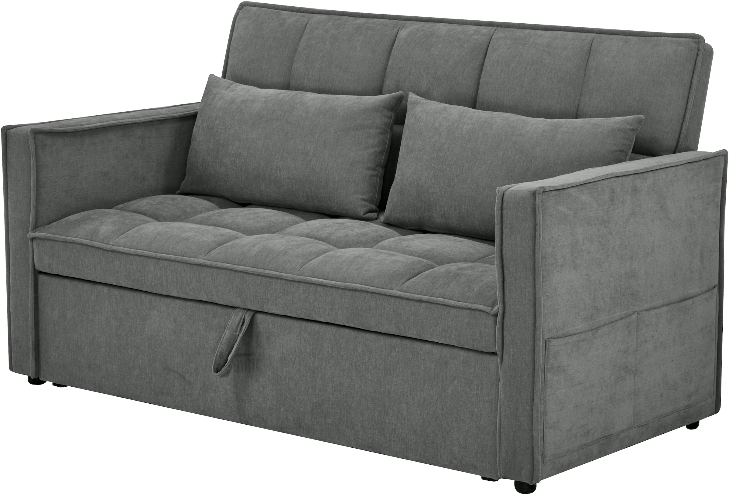 OTTO home Schlafsofa »STEFFO, 159 cm, 2-Sitzer, mit verstellbarer Rückenlehne« Klappmechanismus, Feinstruktur-Bezug, natürliche Farben