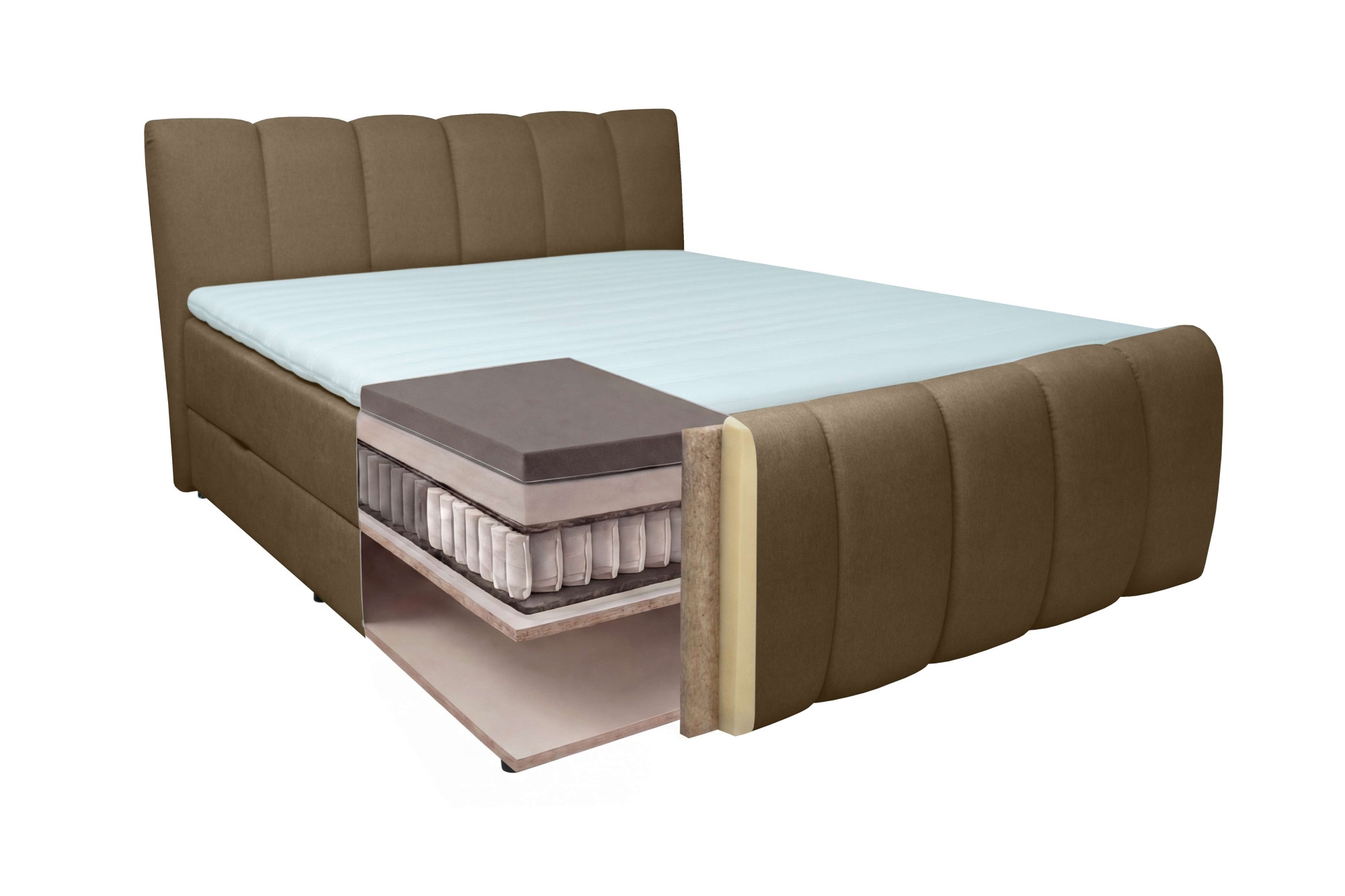 OTTO home Boxbett »DORA, Doppelbett inkl. Bettkasten, Federkernbett, Breiten: 160, 180 cm« Boxbett: 5-Z-Taschenfederkern im Unterbau, Härtegrad 3, inkl. Topper
