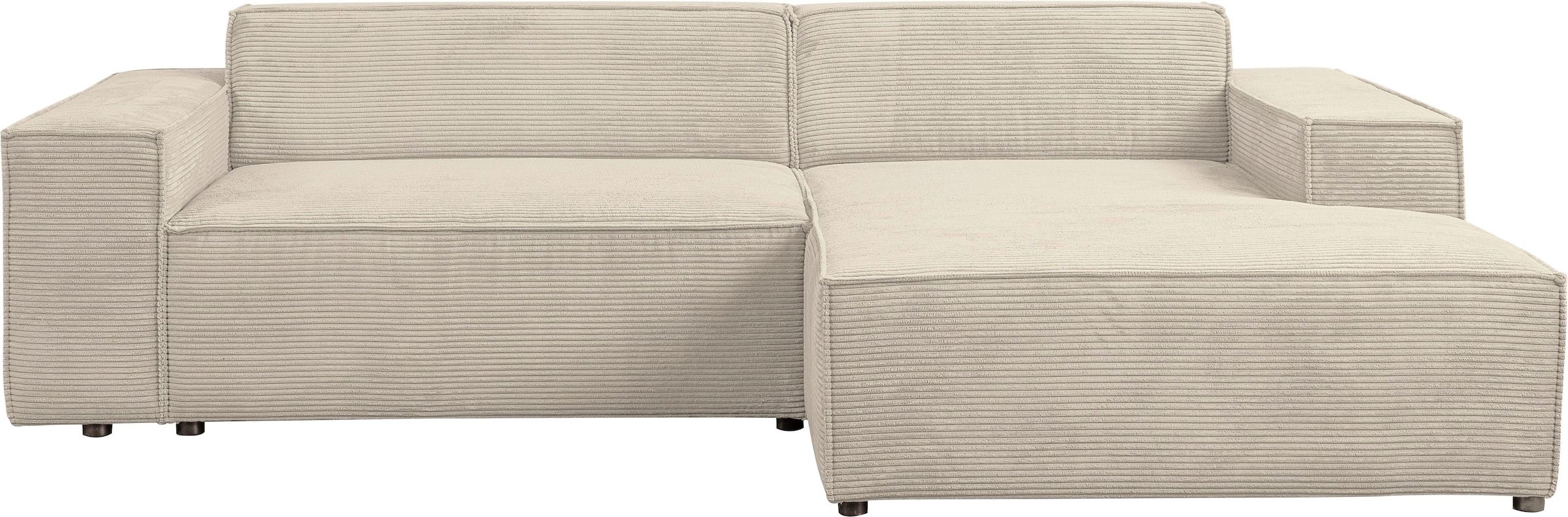 WERK2 Ecksofa »Trento 268 x 163 cm zeitlos, elegant & bequem, kubisches Design« Cord, L-Form,  extra weiche und tiefe Sitzfläche