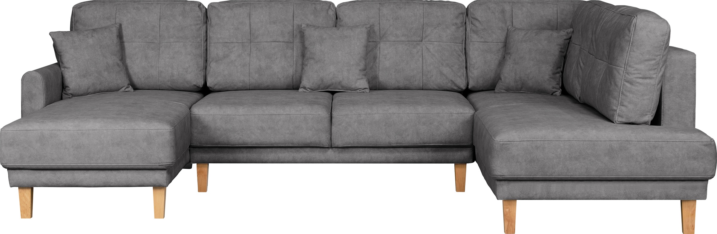 Home affaire Wohnlandschaft »TRIPLO U-Form wahlweise mit Schlaffunktion, B/T/H: 310/192/90 cm«, Schlafsofa, auch mit Bettkasten, Steppung im Rückenkissen