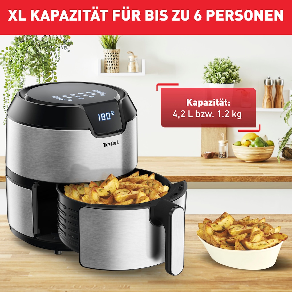 Tefal Heißluftfritteuse »EY401D.HERO Easy Fry Deluxe«, 1500 W, mit Zubehör, Fassungsvermögen 1,4 kg, 8 automatische Programme