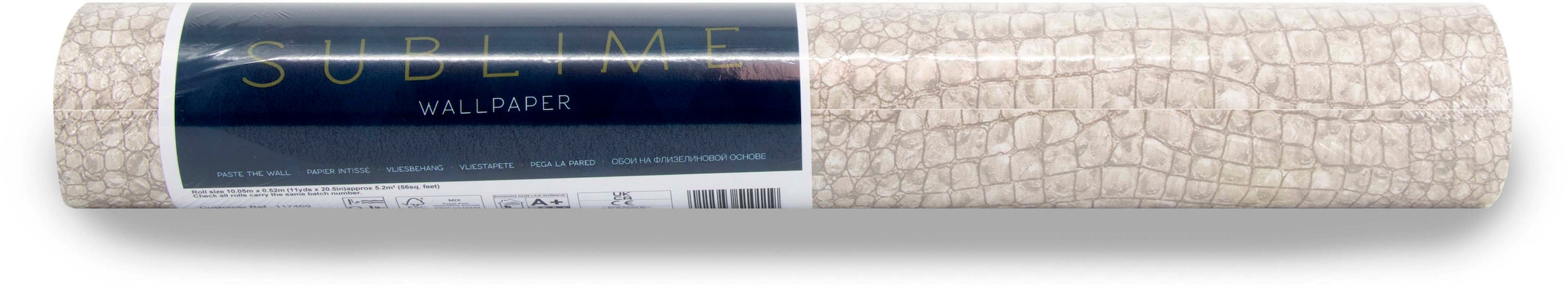 Boutique Vliestapete »Sublime Vliestapete Kroko Taupe«, Lederoptik, Sublime Vliestapete Kroko Taupe