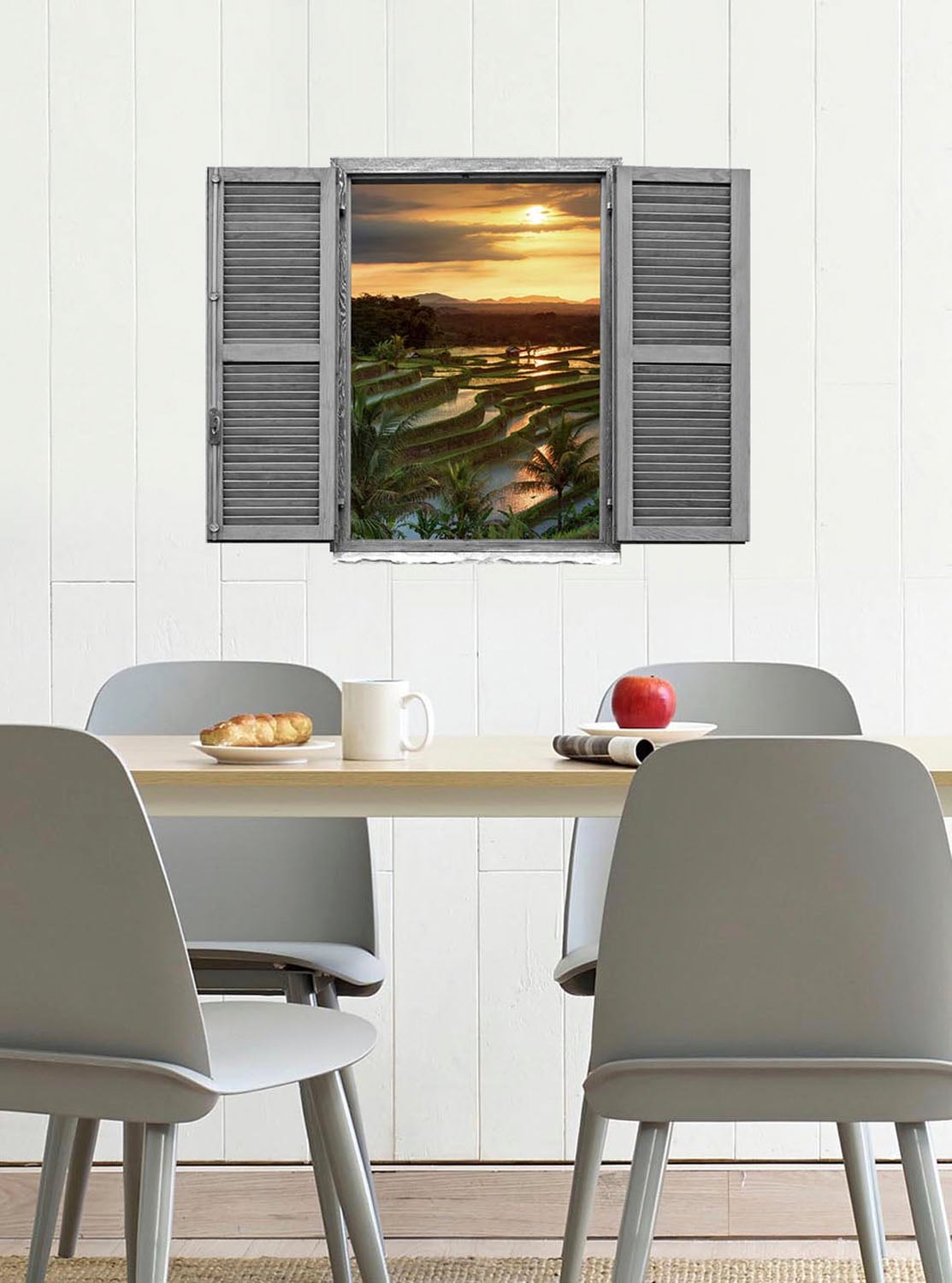 queence Wandtattoo »Sonnenuntergang«, (1 St.), Wandsticker, Wandbild, selbstklebend, 3D, Fenster