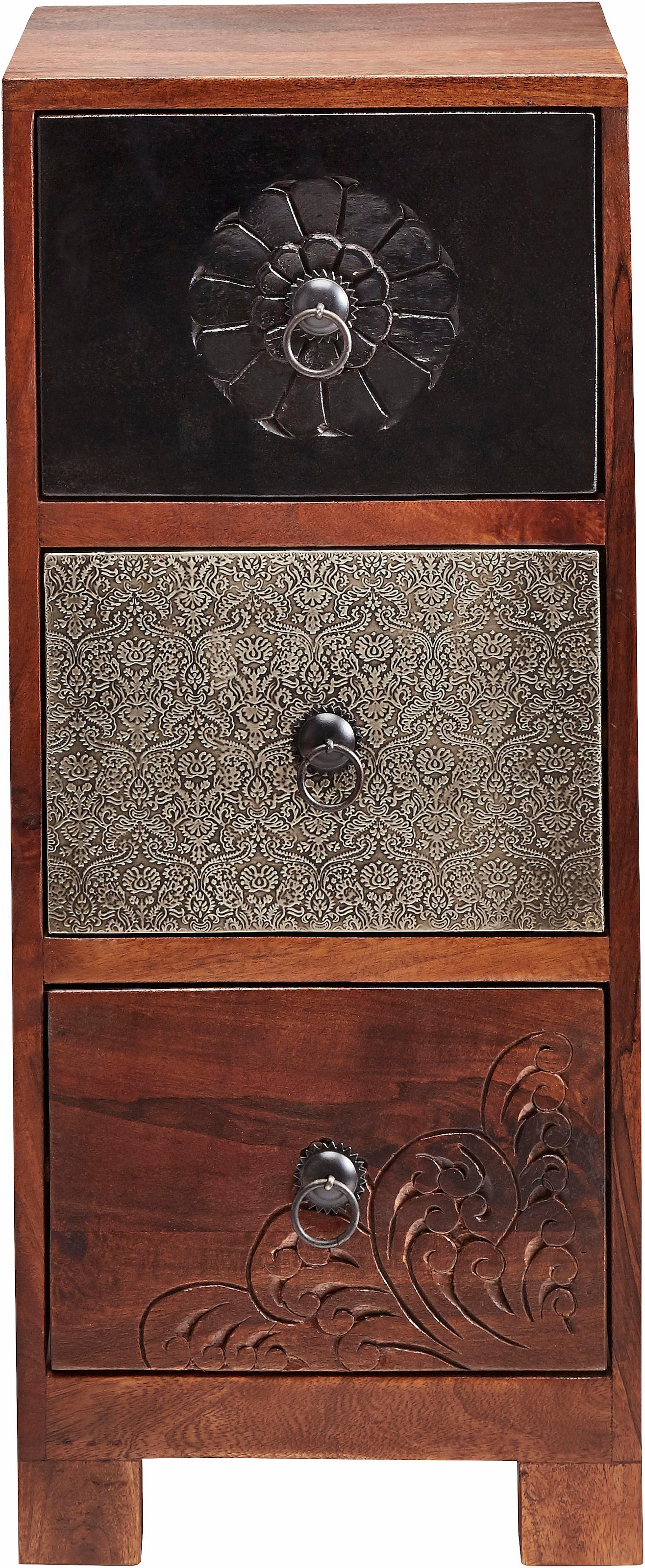 Home affaire Kommode »Mahar«, Breite 30 cm mit Metallfronten