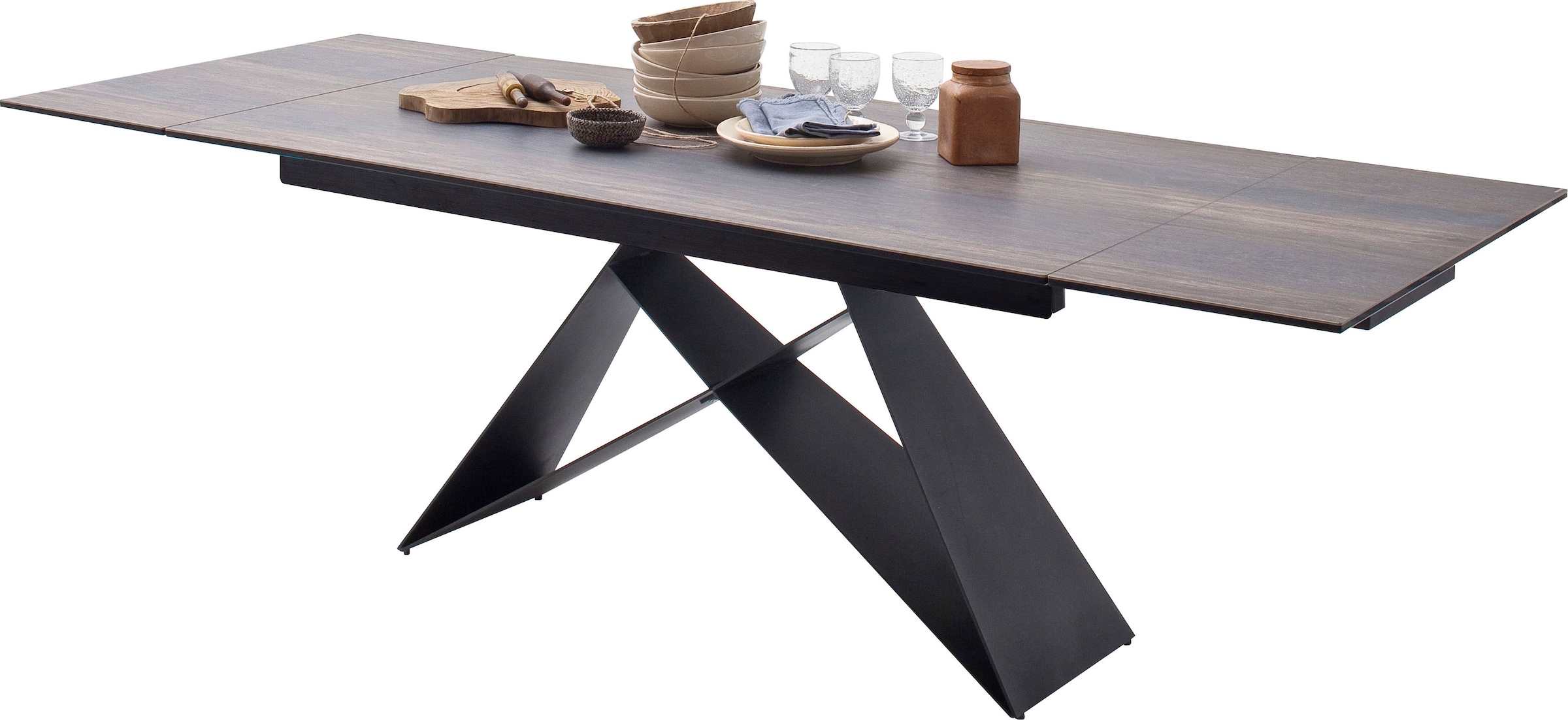 MCA furniture Esstisch »Kobe«, Esstisch Glas-Keramik mit Stirnauszug
