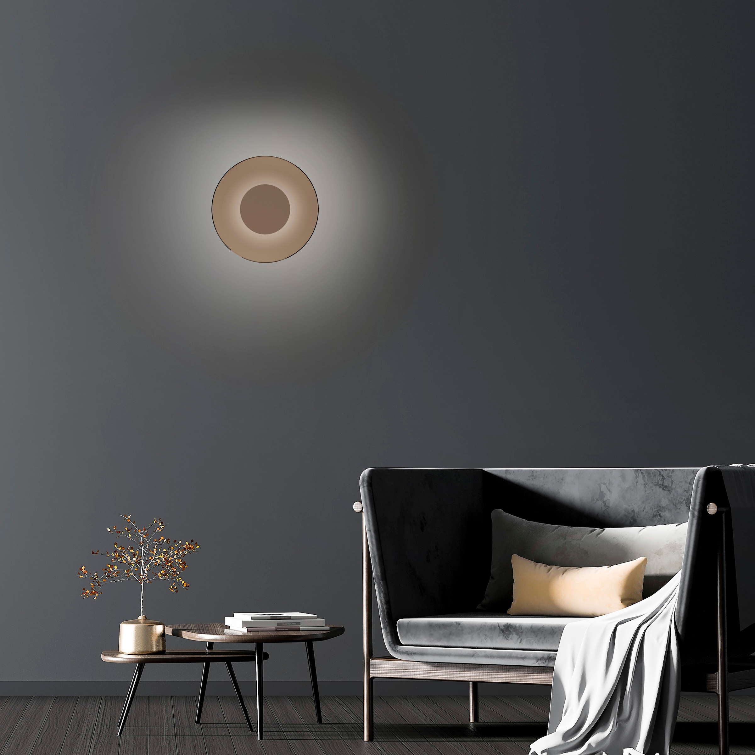 Neuhaus PURE LED Wandleuchte »PURE Moon« LED-Board 1 Stk. Warmweiß Dimmfähig über separaten Dimmer, Glas Amberfarben