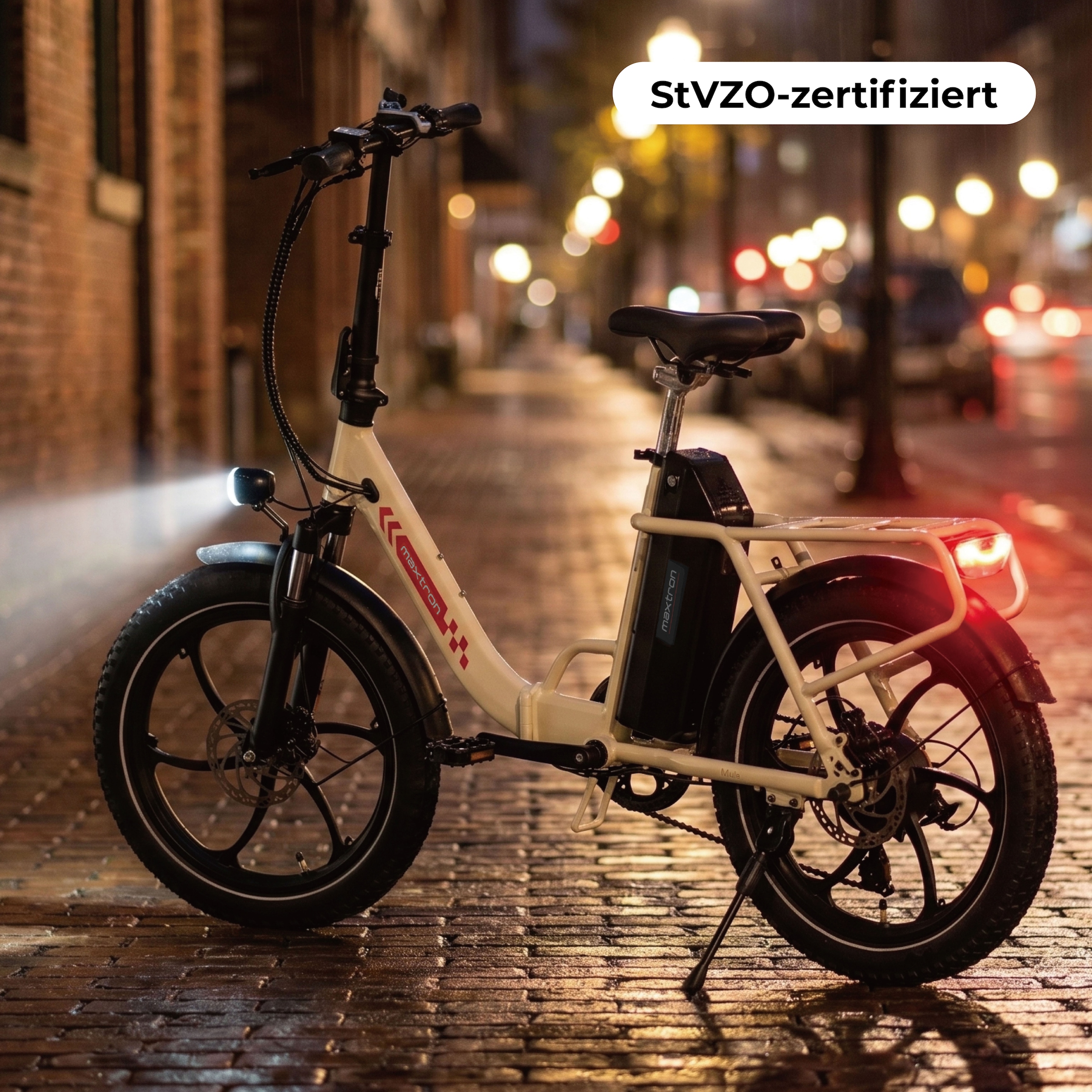 Maxtron »Maxtron MULE Klapprad« 7 Gang Shimano ALTUS Schaltwerk Kettenschaltung 350 W Packung,  Stadt & Abenteuer: 20" Fatbike mit XXL 20Ah Akku.