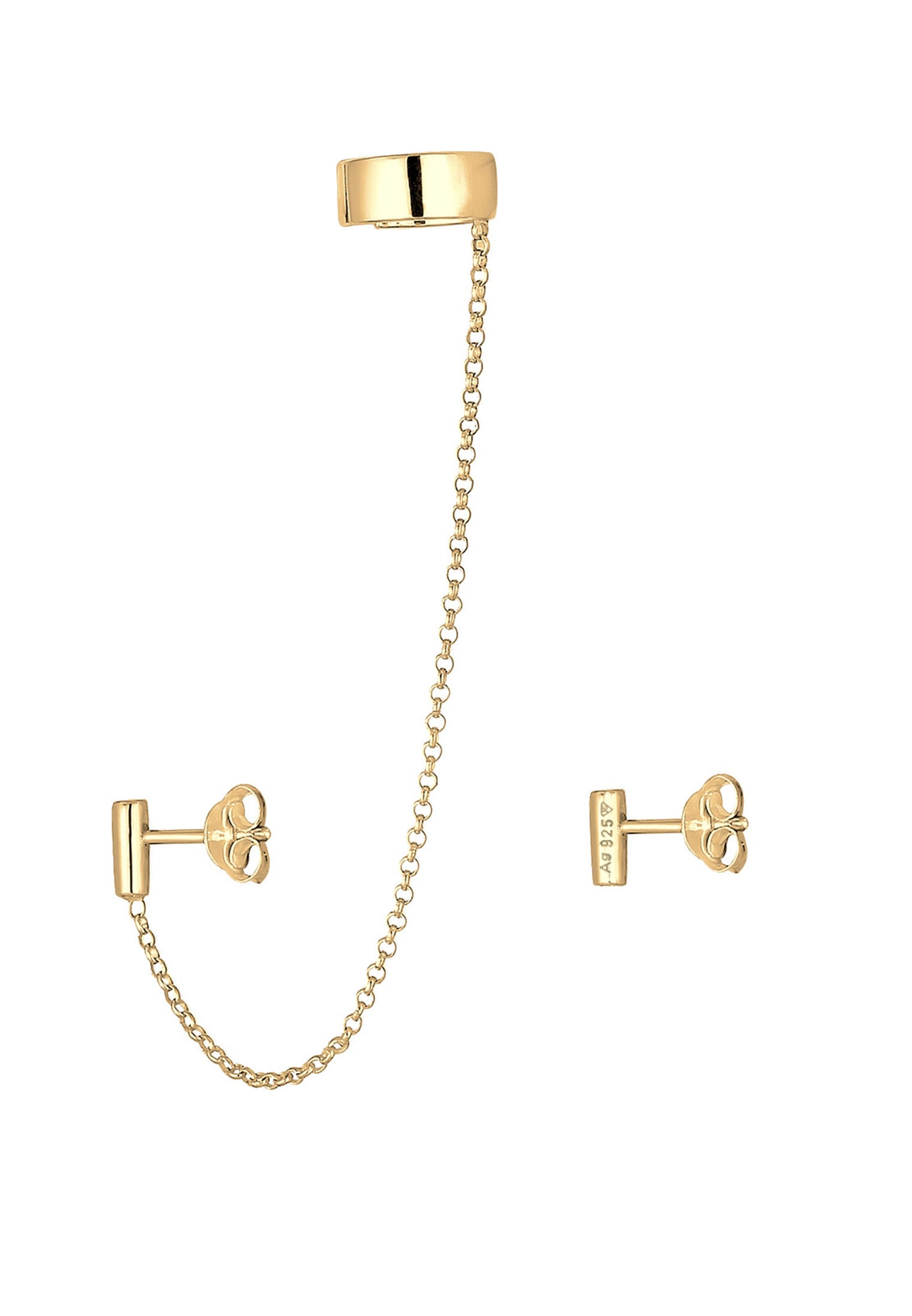 Elli Paar Ohrstecker »Earcuff Klemme Asymmetrisch Minimal Geo 925 Silber«