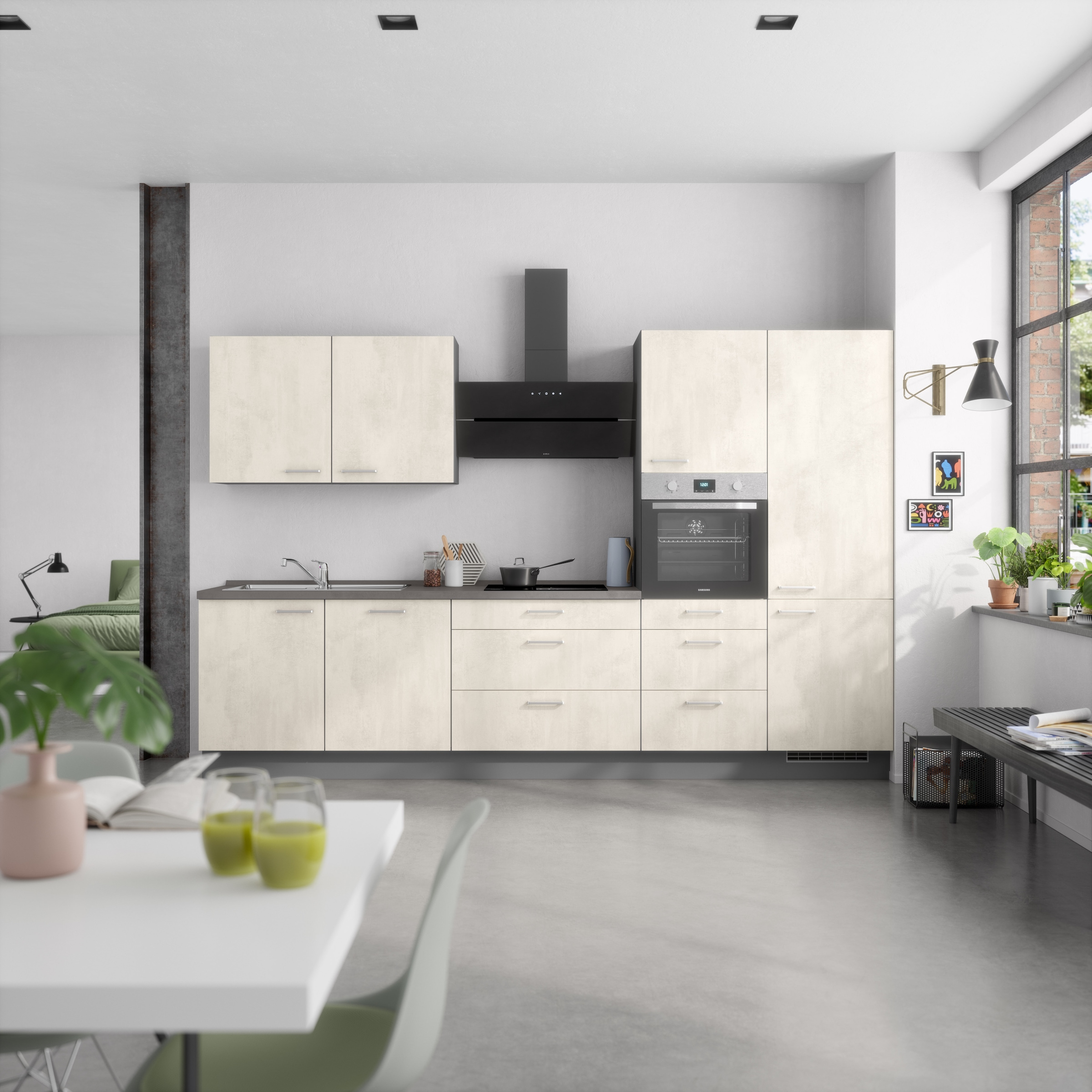 nobilia® Küchenzeile »"Riva II"«, vormontiert, Ausrichtung wählbar, Breite 330 cm, wahlw. mit E-Geräten