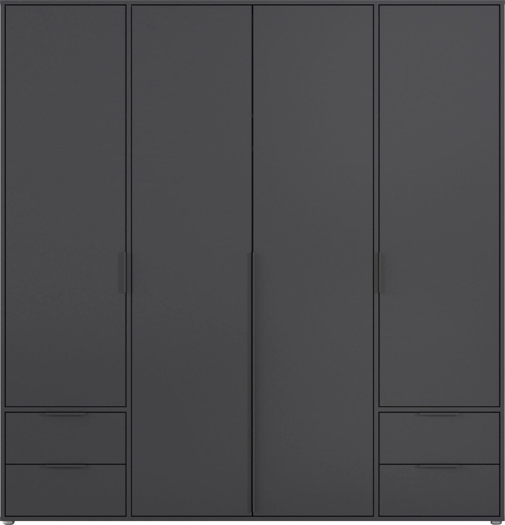 rauch Drehtürenschrank »Kleiderschrank Schrank Garderobe Wäscheschrank NAGATA viel Stauraum«, (in 3 verschiedenen Ausstattungen BASIC/CLASSIC/PREMIUM), mit Schubladen sowie Stangengriffen TOPSELLER MADE IN GERMANY