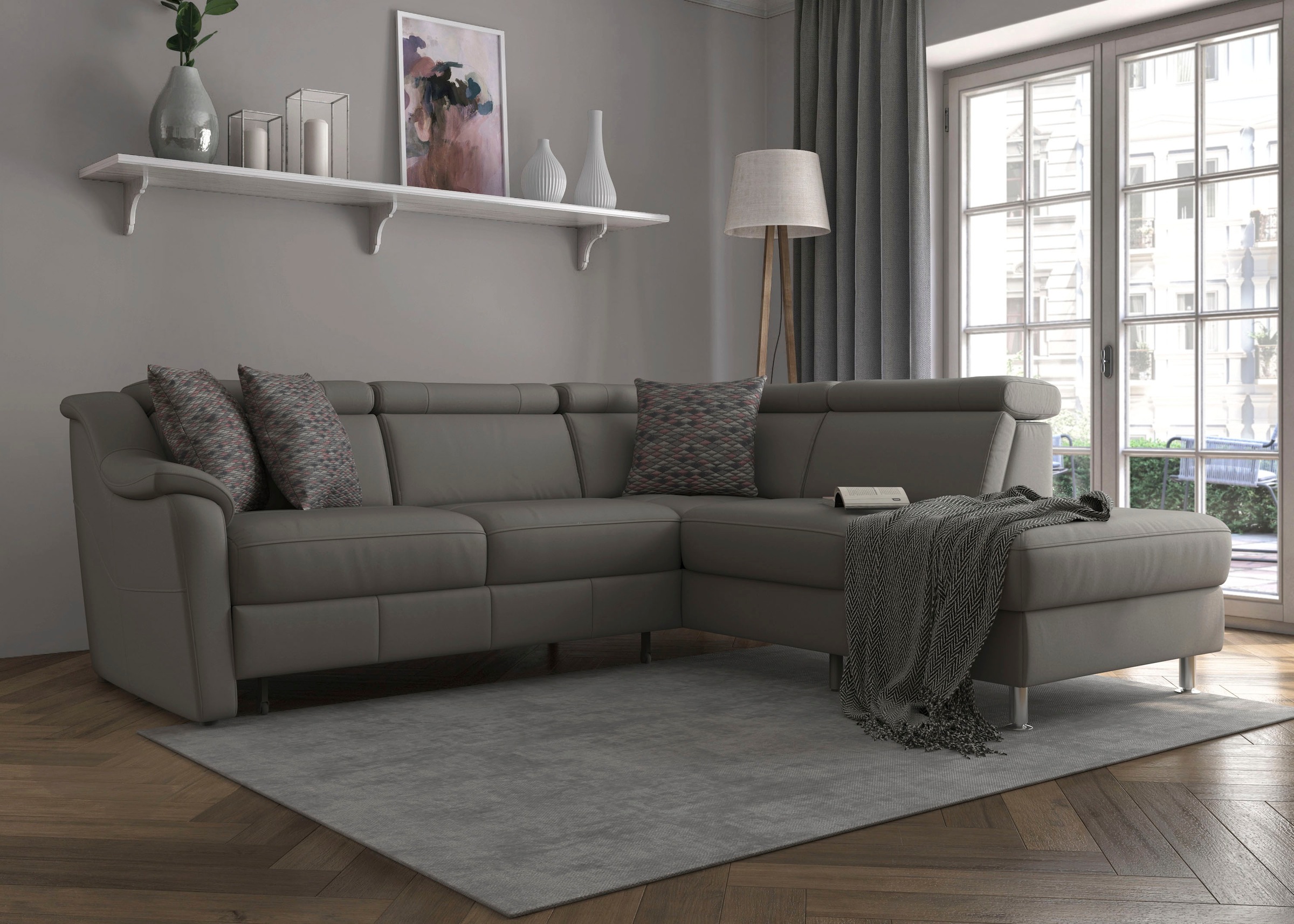 sit&more Ecksofa »Freetown L-Form«, inklusive Kopfteilverstellung und komfortablem Federkern