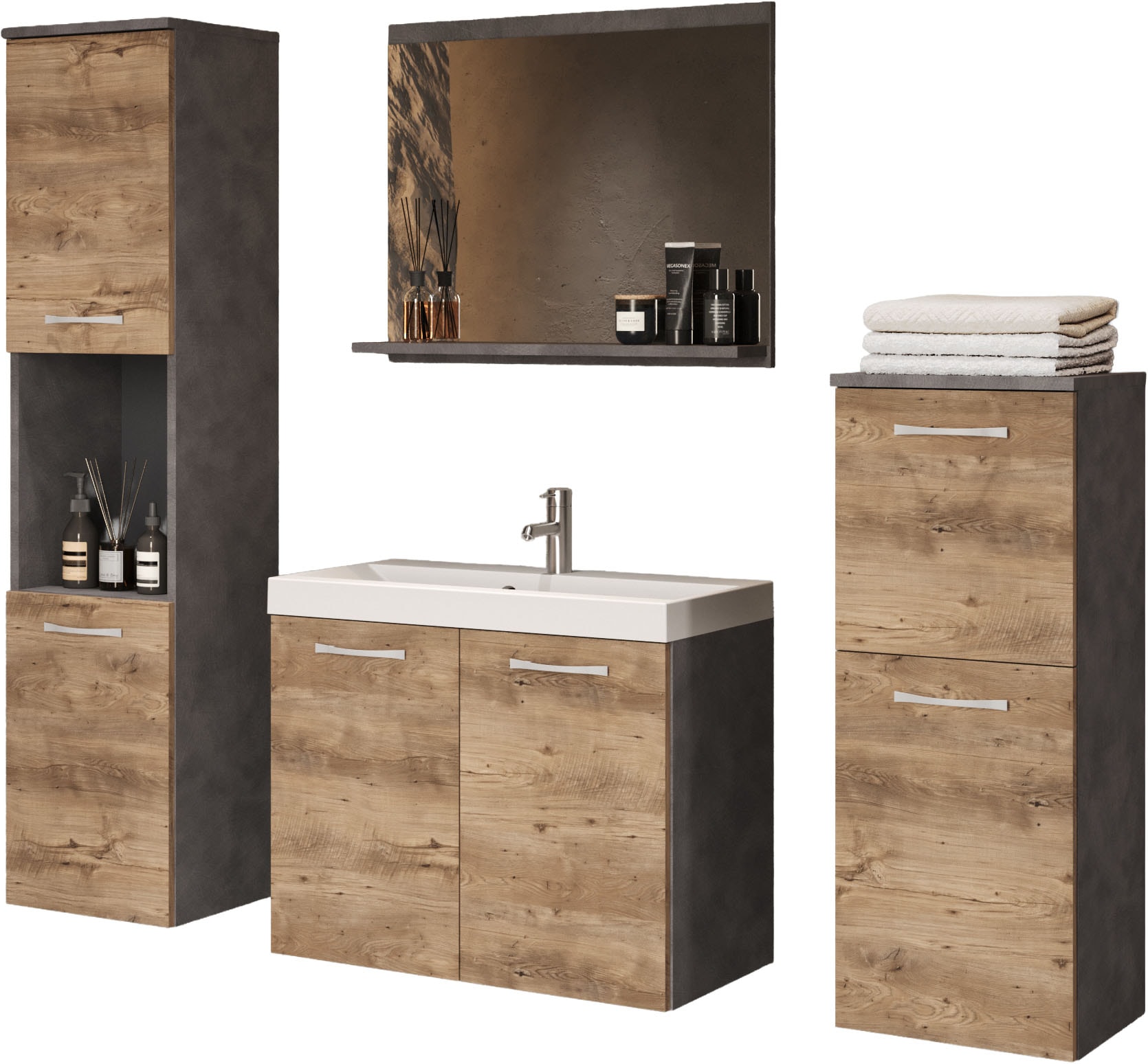 welltime Badmöbel-Set »PARLA« Komplett-Set, 5 Stk. tlg. günstig online kaufen