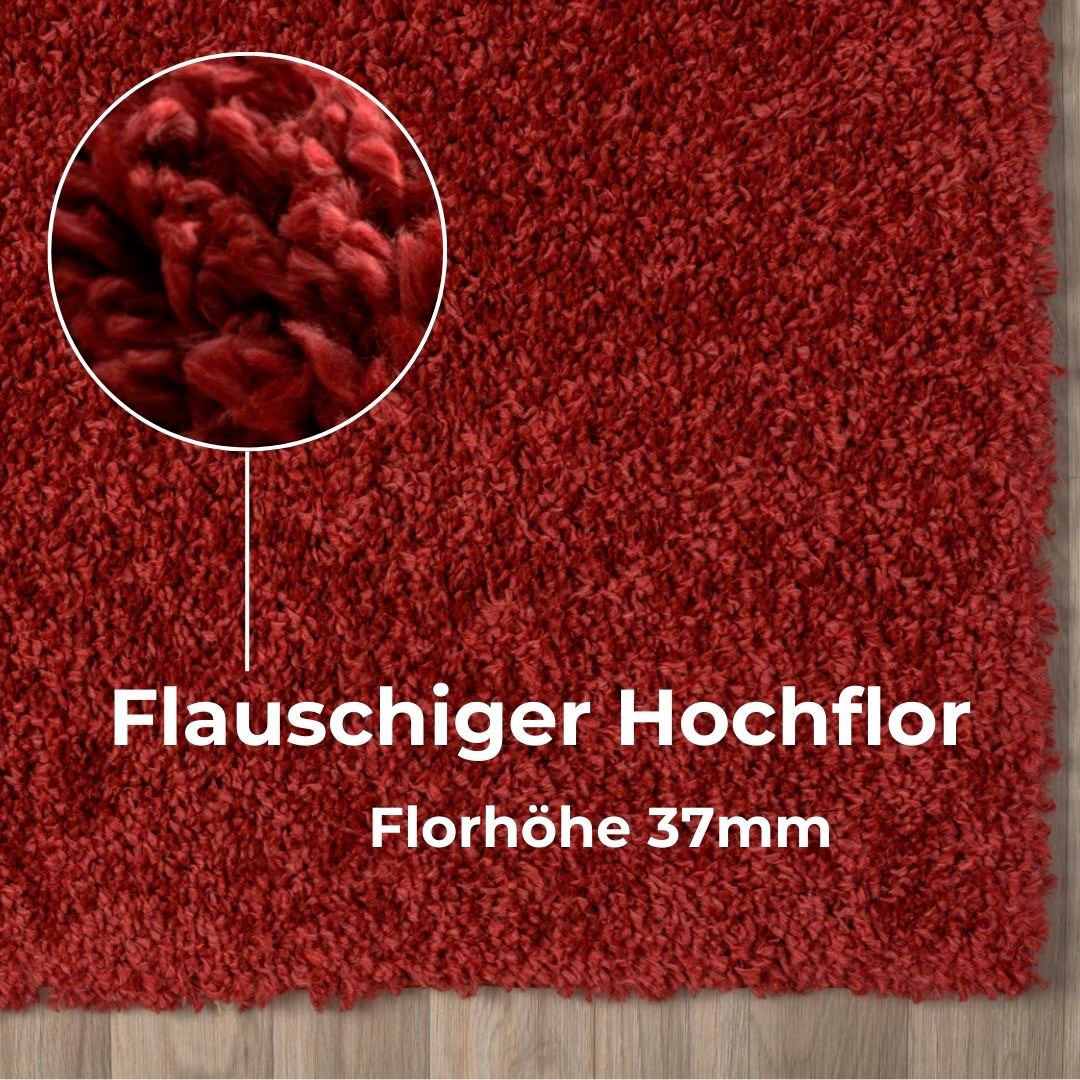 my home Hochflor-Teppich »Banji«, rechteckig, 37 mm Höhe, Uni Farben, weich und flauschig, auch als Läufer & in rund erhältlich