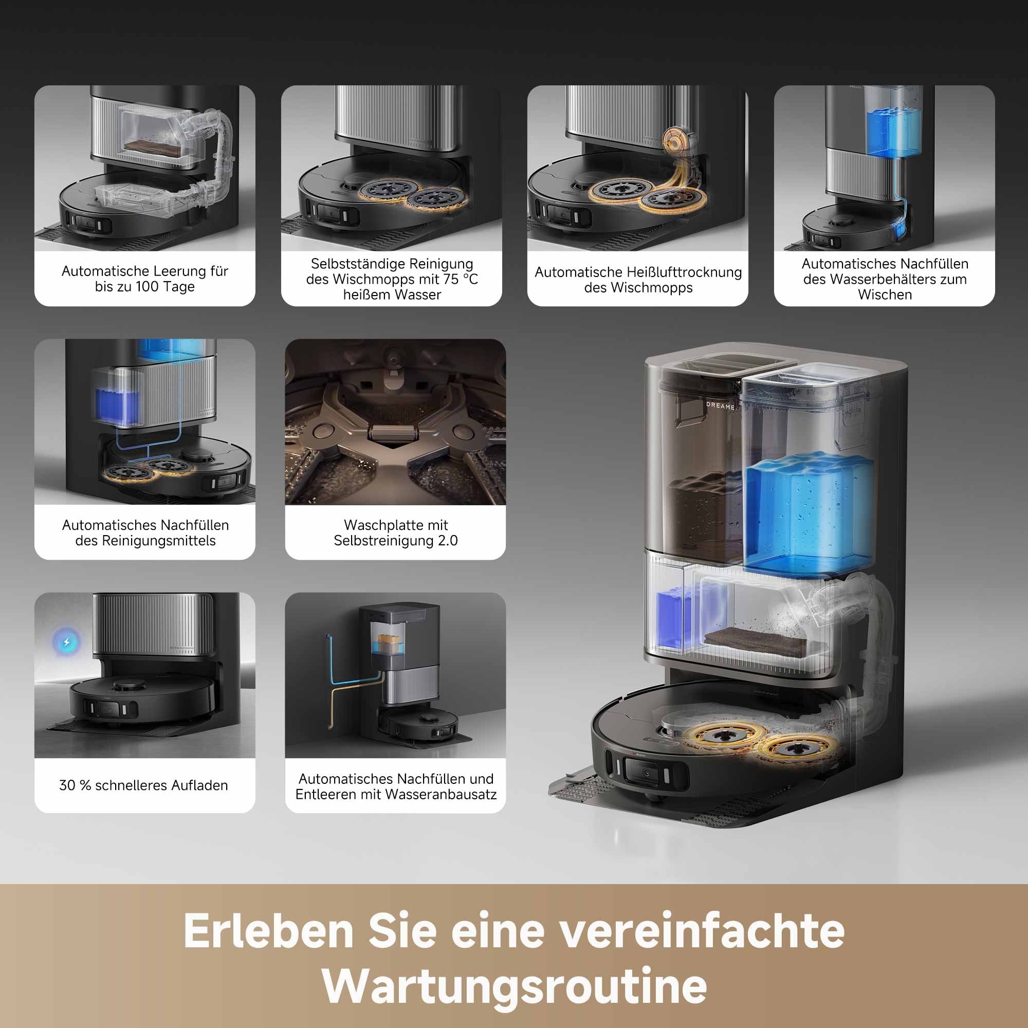 Dreame Saugroboter »L40 Ultra AE mit Wischfunktion«, 19.000Pa Saugkraft, Moppreinigung, KI-gestützte Hinderniserkennung