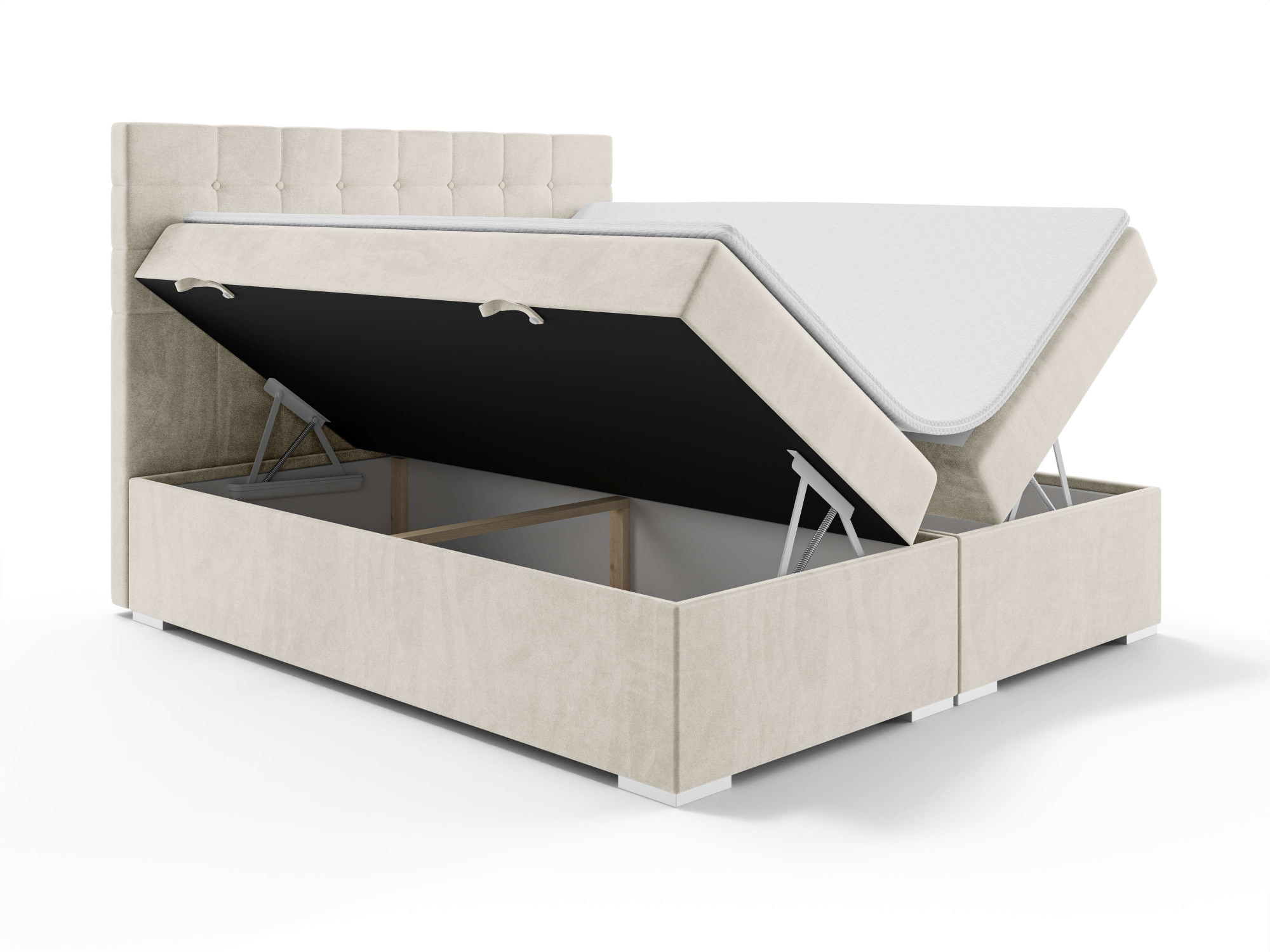 INOSIGN Polsterbett »Semla mit Matratze und Topper, in 3 Breiten (140, 160 und 180 cm)«, Boxspringbett mit Kopfteil, Bettkasten, Matratze (BFK/TFK) und Topper