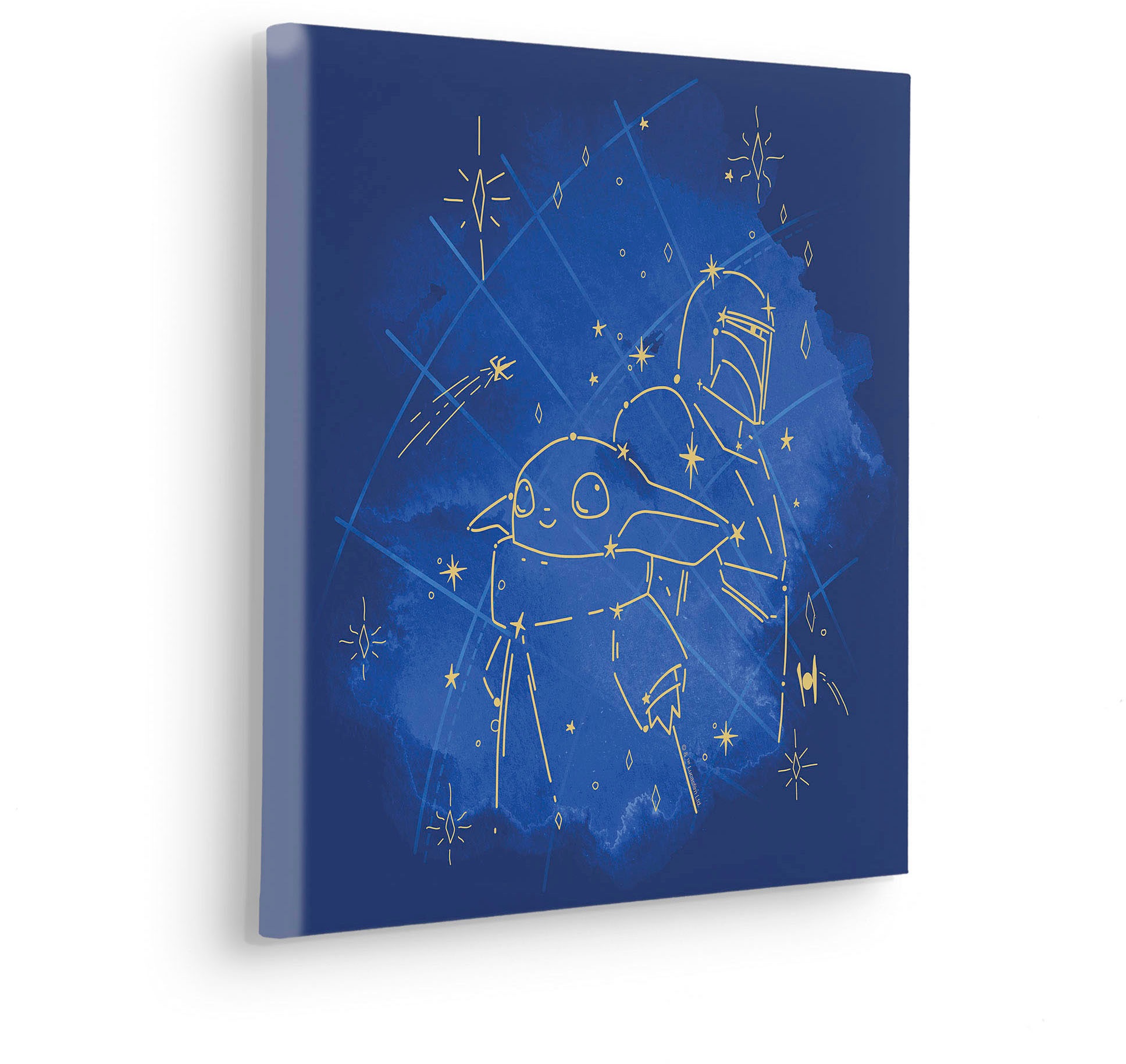 Komar Leinwandbild »The Mandalorian Grogu Constellation - Größe 40 x 40 cm«, Disney, (1 St., 40 x 40 cm (Breite x Höhe), Keilrahmenbild mit Echtholzrahmen, Kinderzimmer