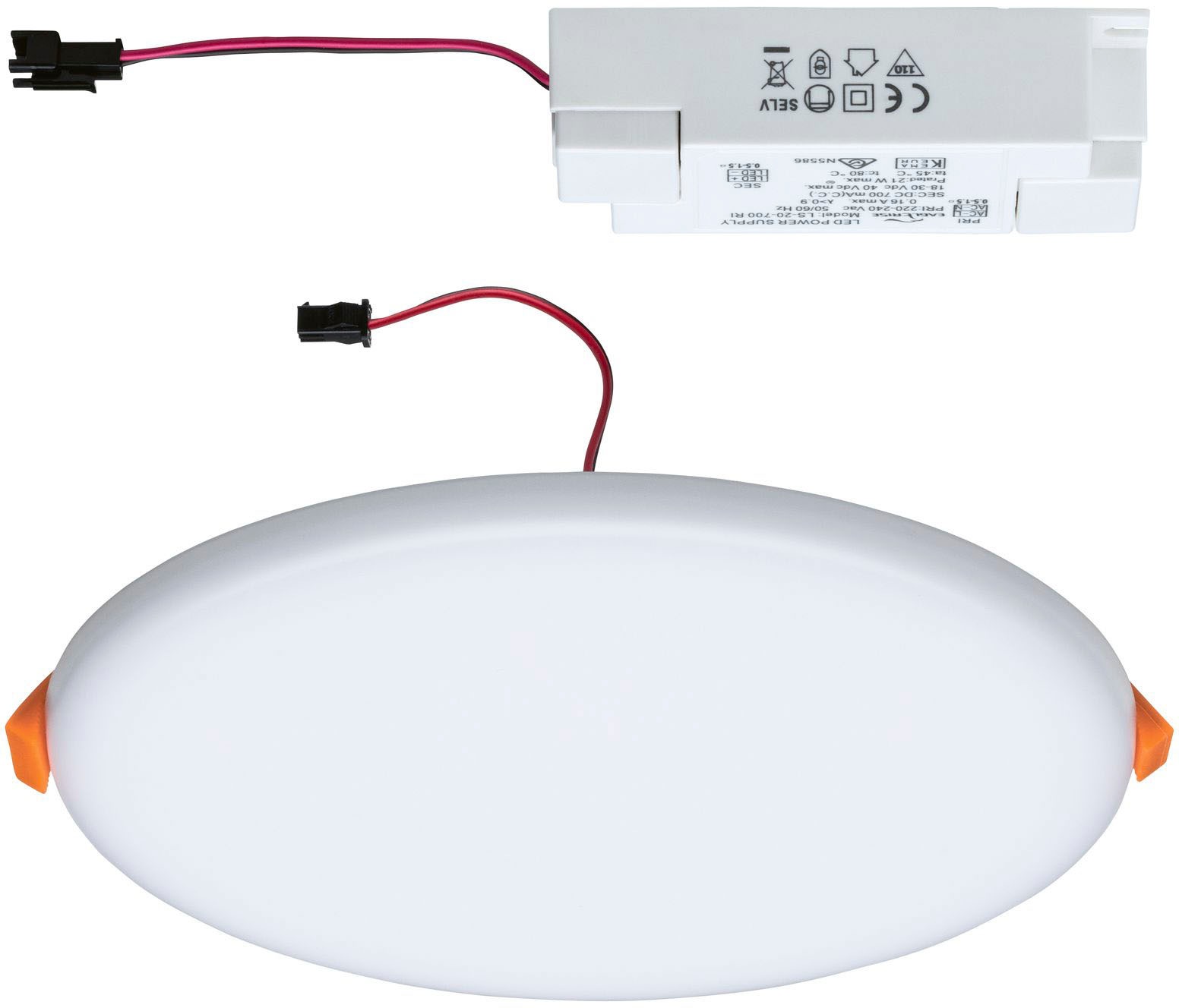 Paulmann LED Einbauleuchte »LED Einbaupanel Veluna VariFit IP44 rund 185mm 17,5W 4.000K Satin«, 1 flammig, LED Einbaupanel Veluna VariFit IP44 rund 185mm 17,5W 4.000K Satin