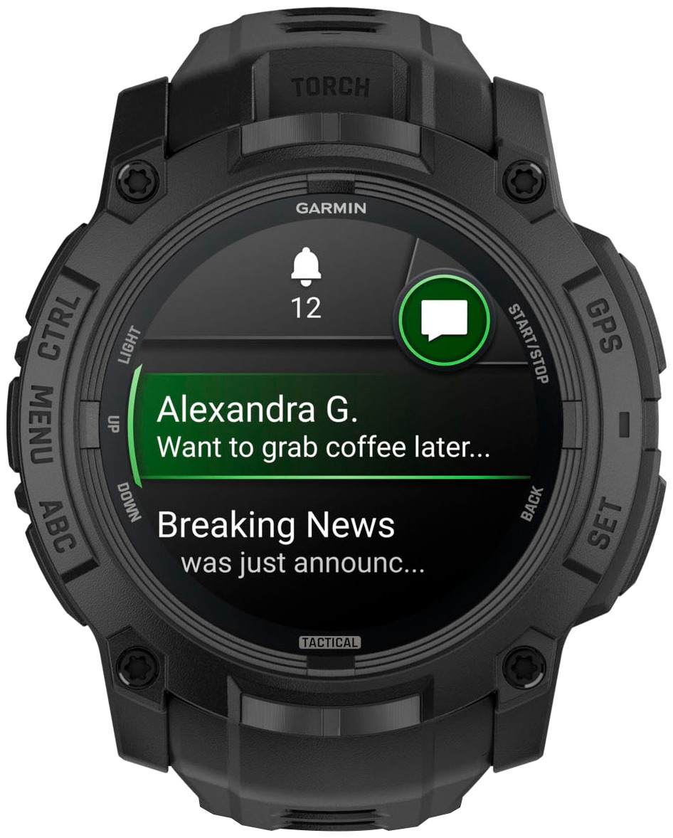 Garmin Smartwatch »Instinct 3 AMOLED 50 mm Tactical Edition«(/ 1,3 ″) Garmin