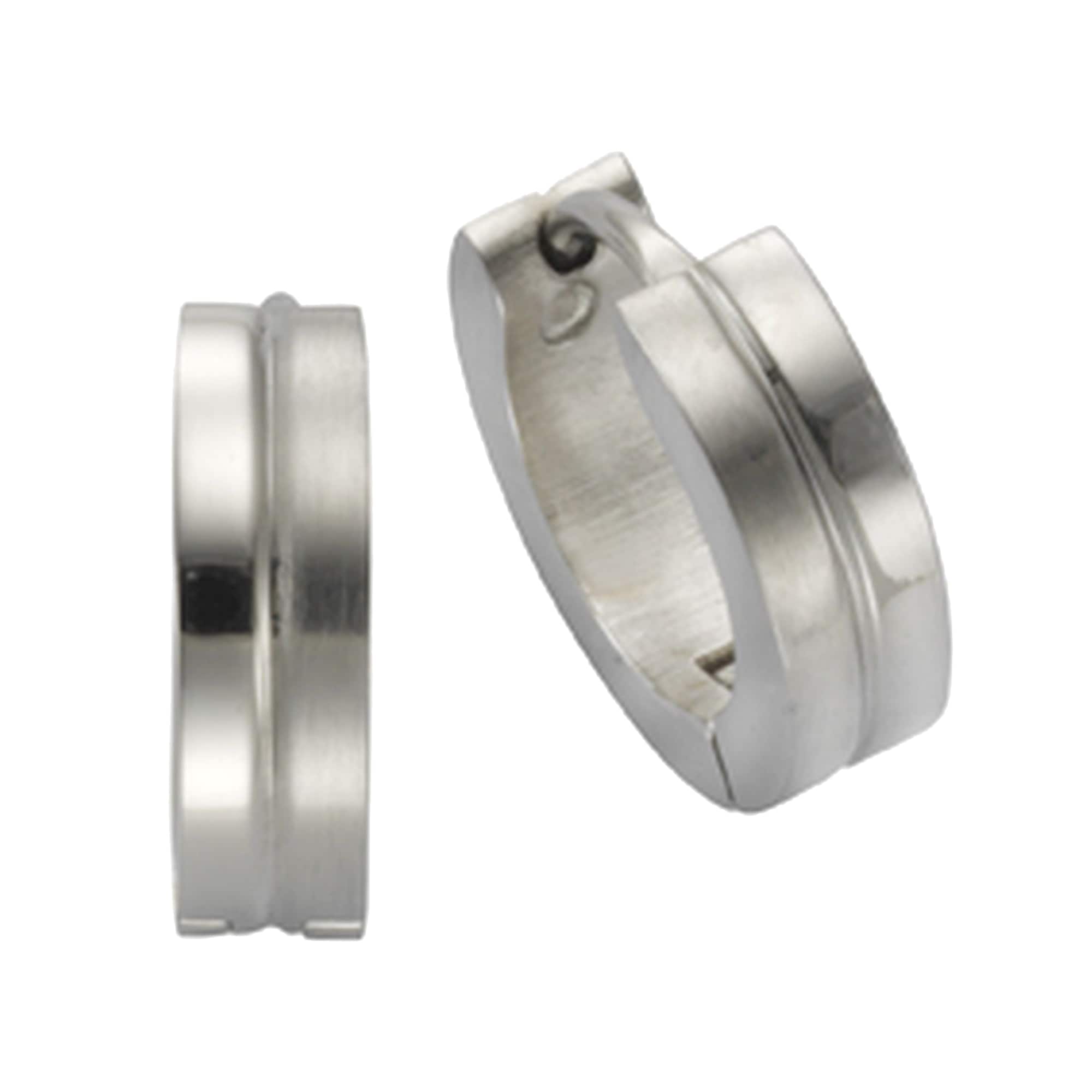 VIVANCE Paar Creolen »Edelstahl« grau