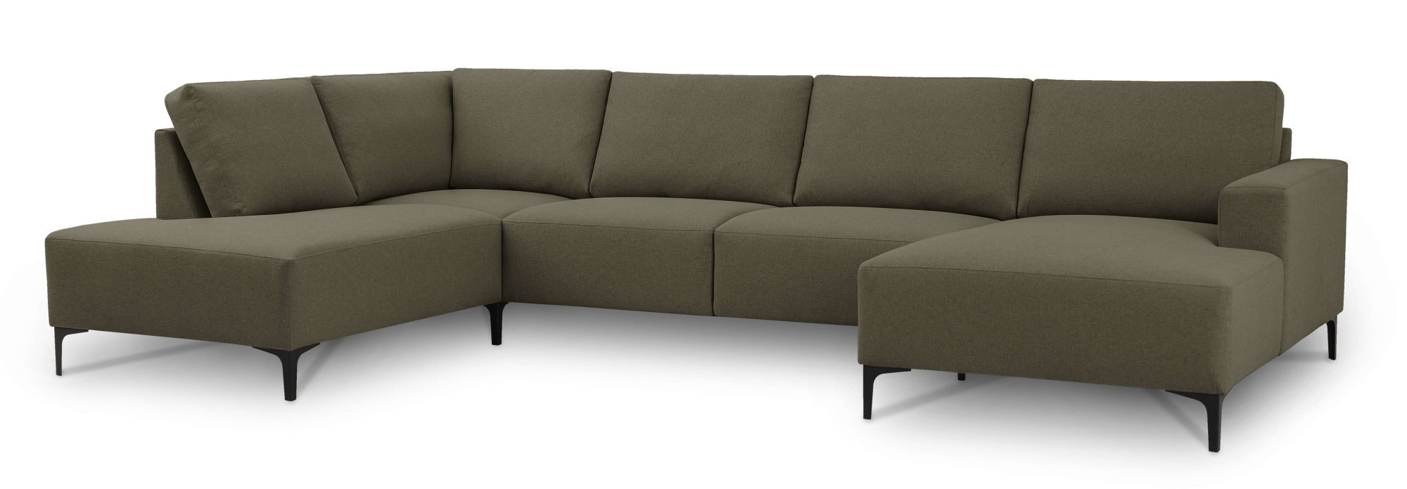 Home affaire Wohnlandschaft »Tournon U-Form, XXL Sofa, Breite 333 cm, Webstoff, Chenille«, Designsofa im nordischen Stil, Wellenunterfederung, Metallfüße